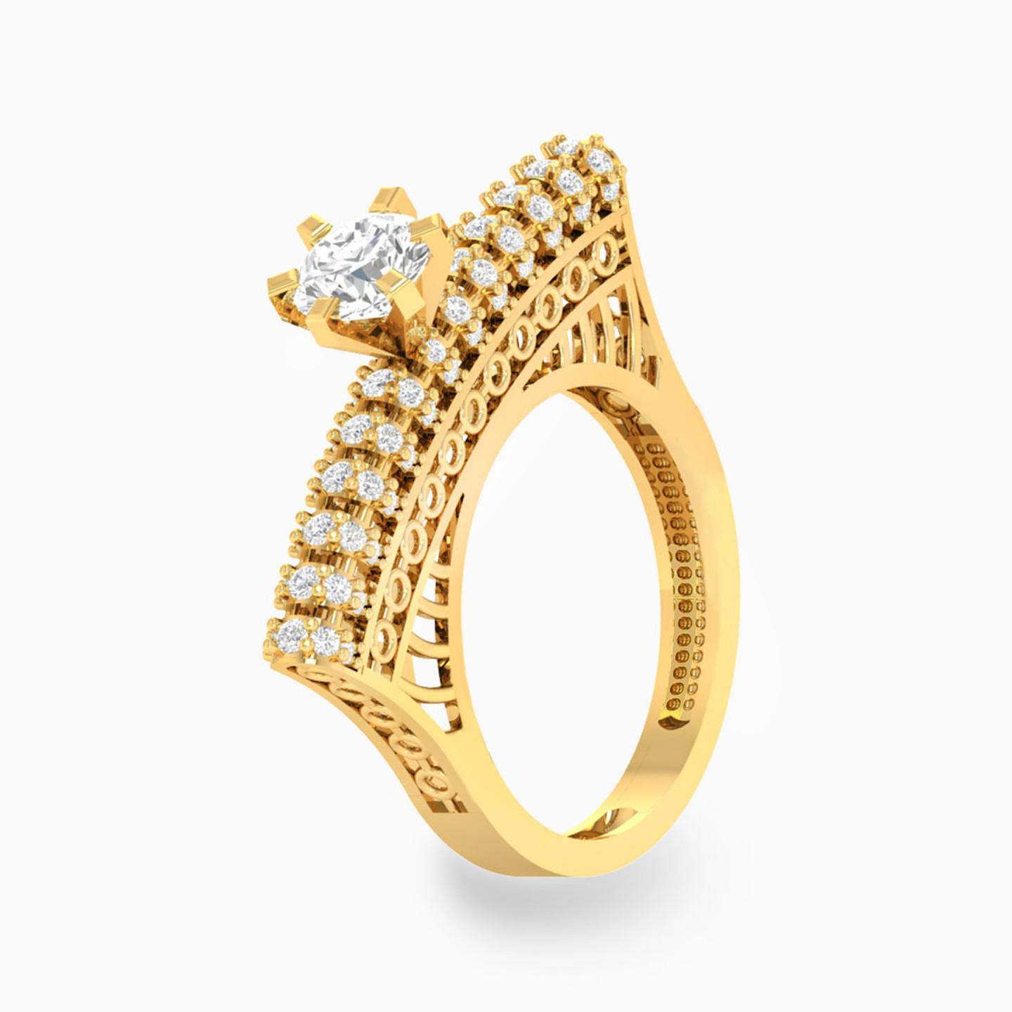 18K Gold Cubic Zirconia Twin Rings - 2