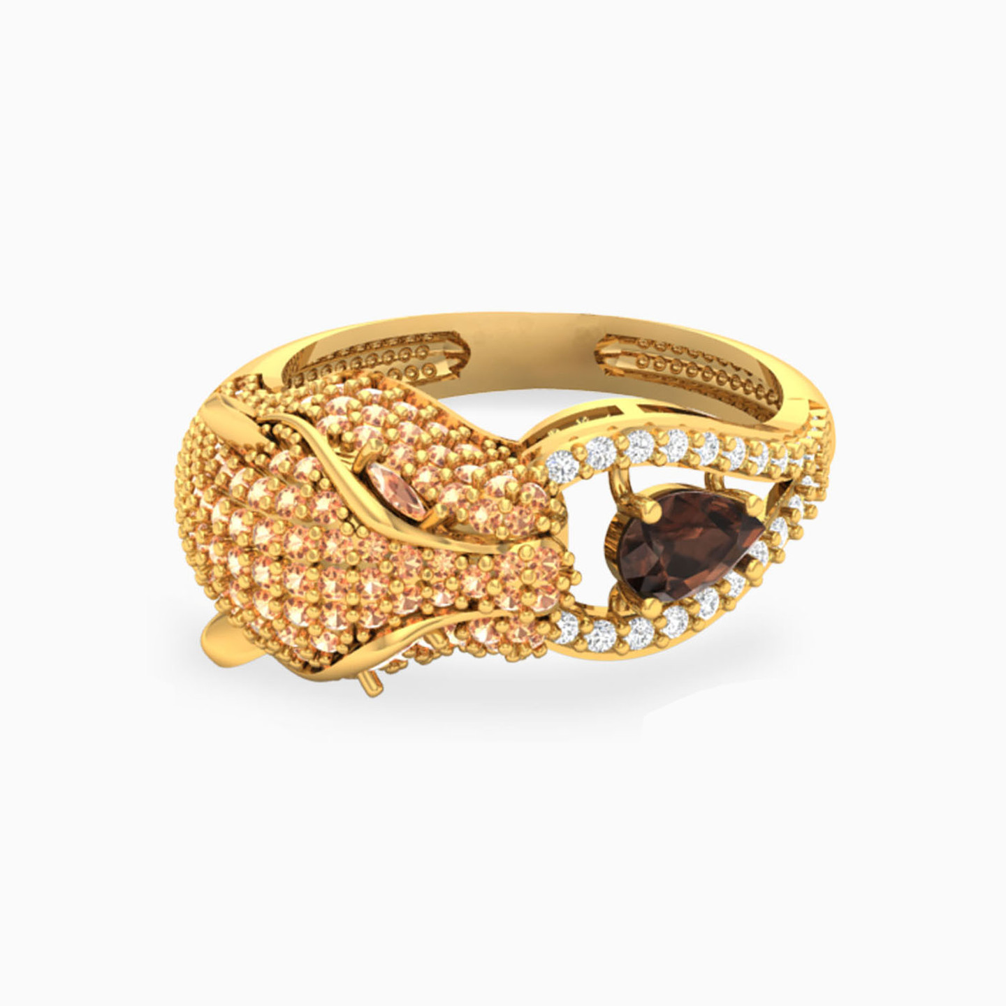 طقم ذهب شكل قطرة عيار 18 قيراط مزين بالأحجار الملونة (2 قطع) - 3 طقم ذهب شكل قطرة عيار 18 قيراط مزين بالأحجار الملونة (2 قطع) - 3