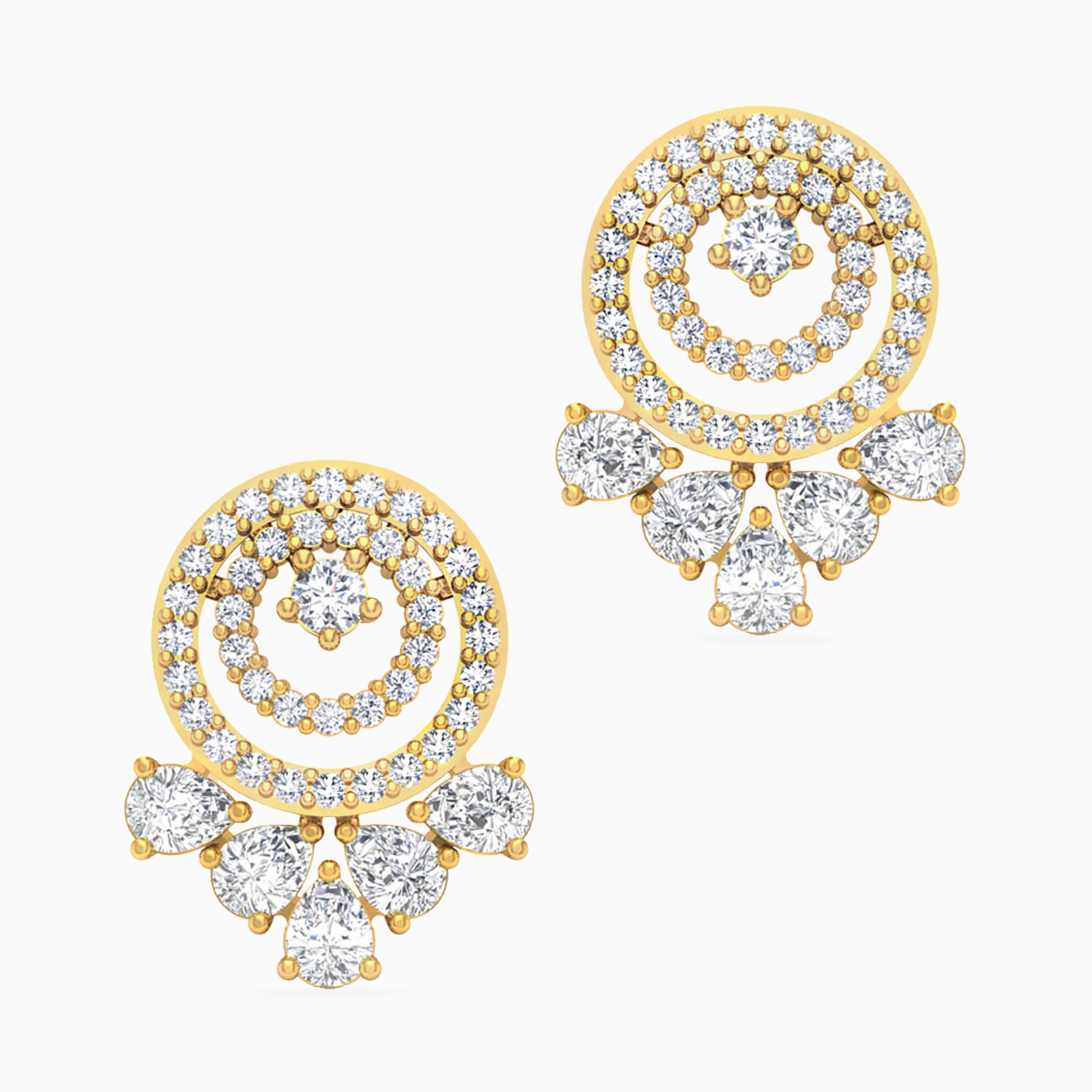 18K Gold Cubic Zirconia Drop Earrings