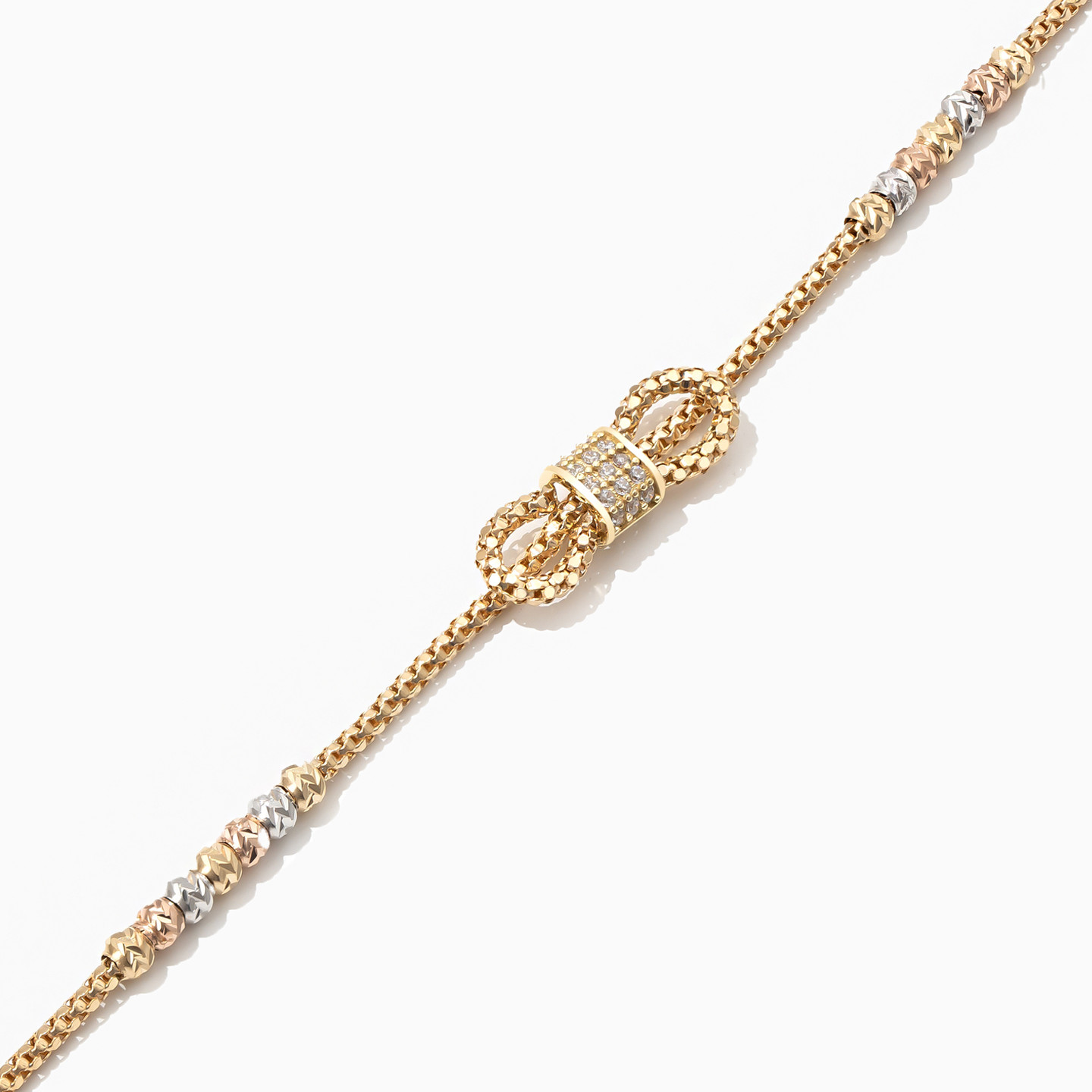 18K Gold Cubic Zirconia Chain Bracelet - 2