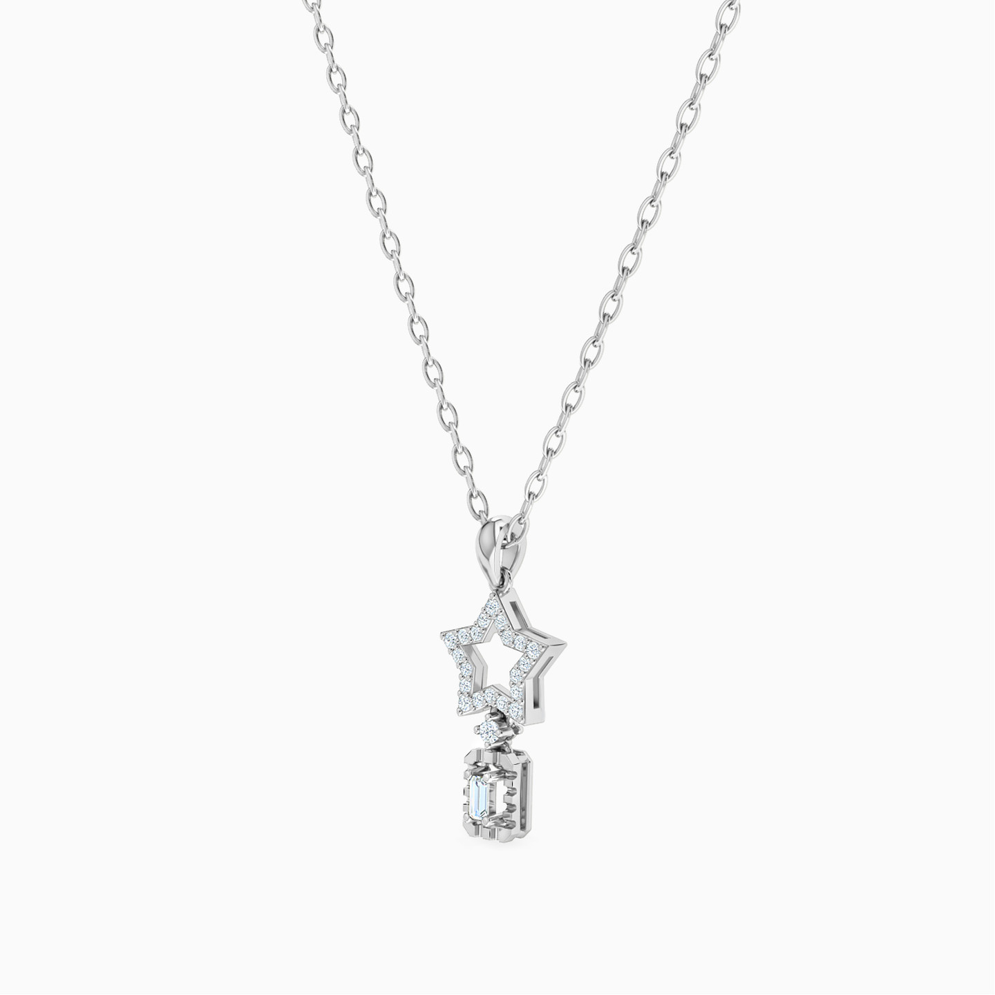 Star Diamond Pendant in 18K Gold - 2