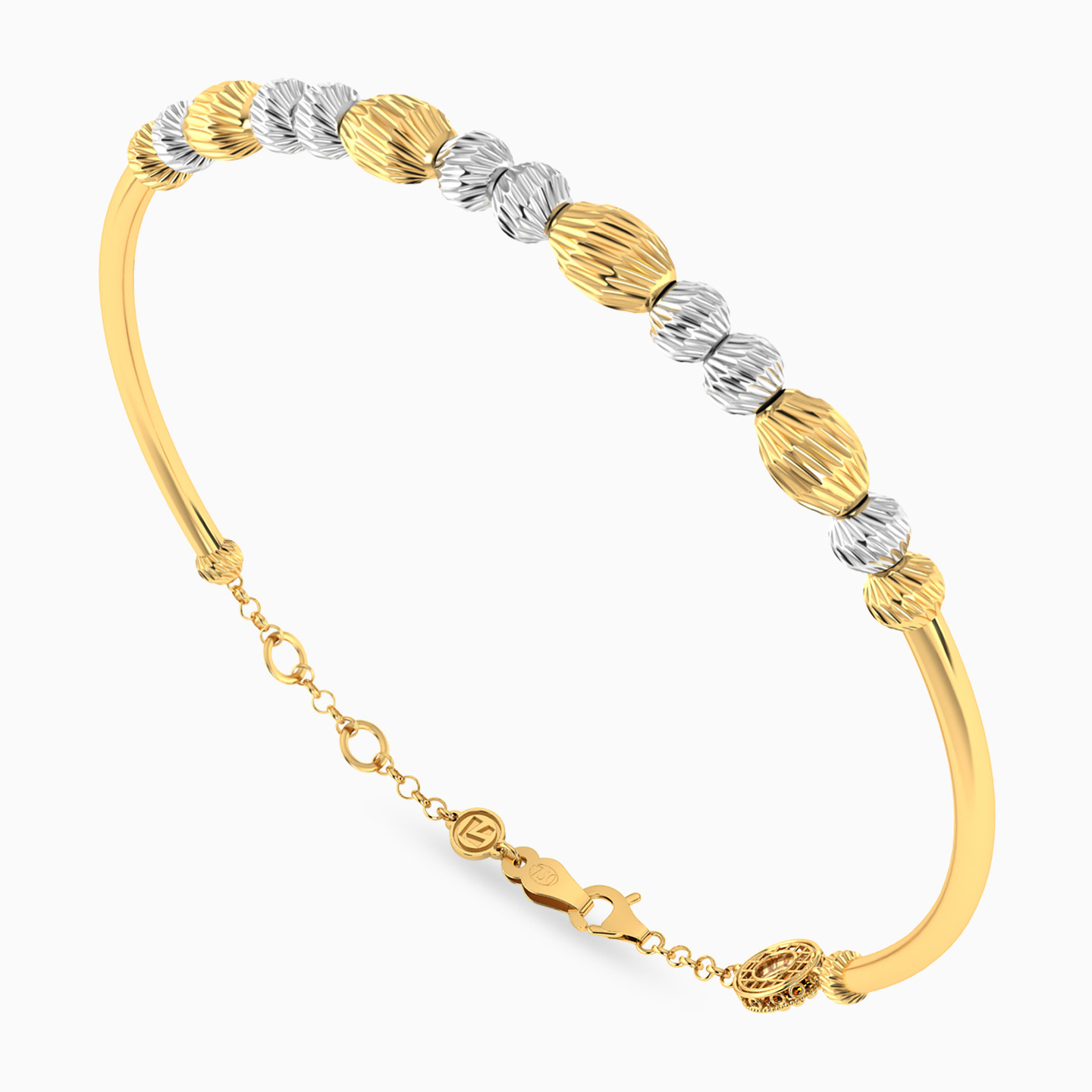 Beaded Bangle Bracelet in 18K Gold - 3 Beaded Bangle Bracelet in 18K Gold - 3