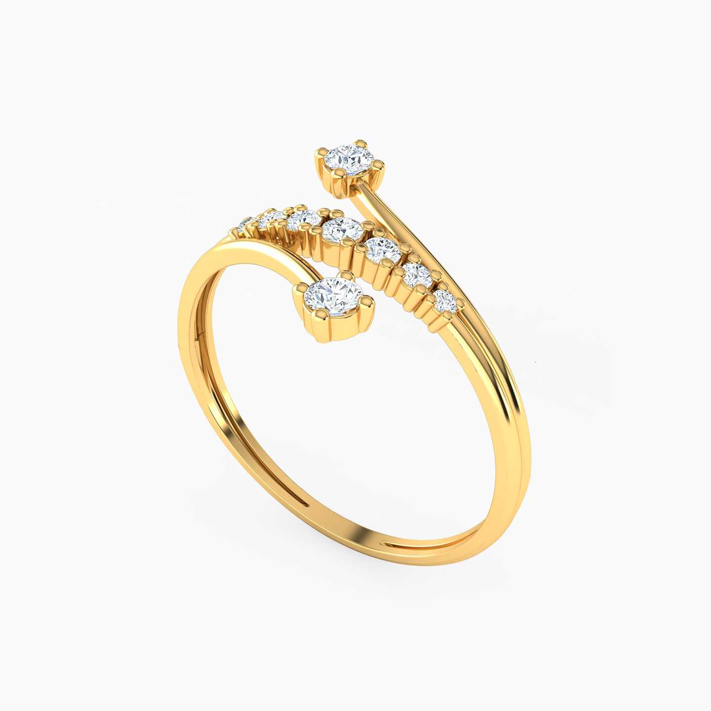 18K Gold Cubic Zirconia Statement Ring - 2