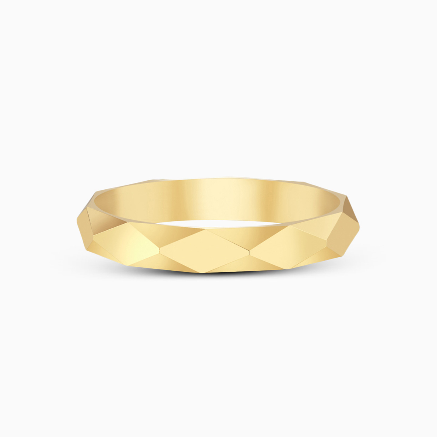 Hexagonal Wedding Band in 18K Gold - Size 17