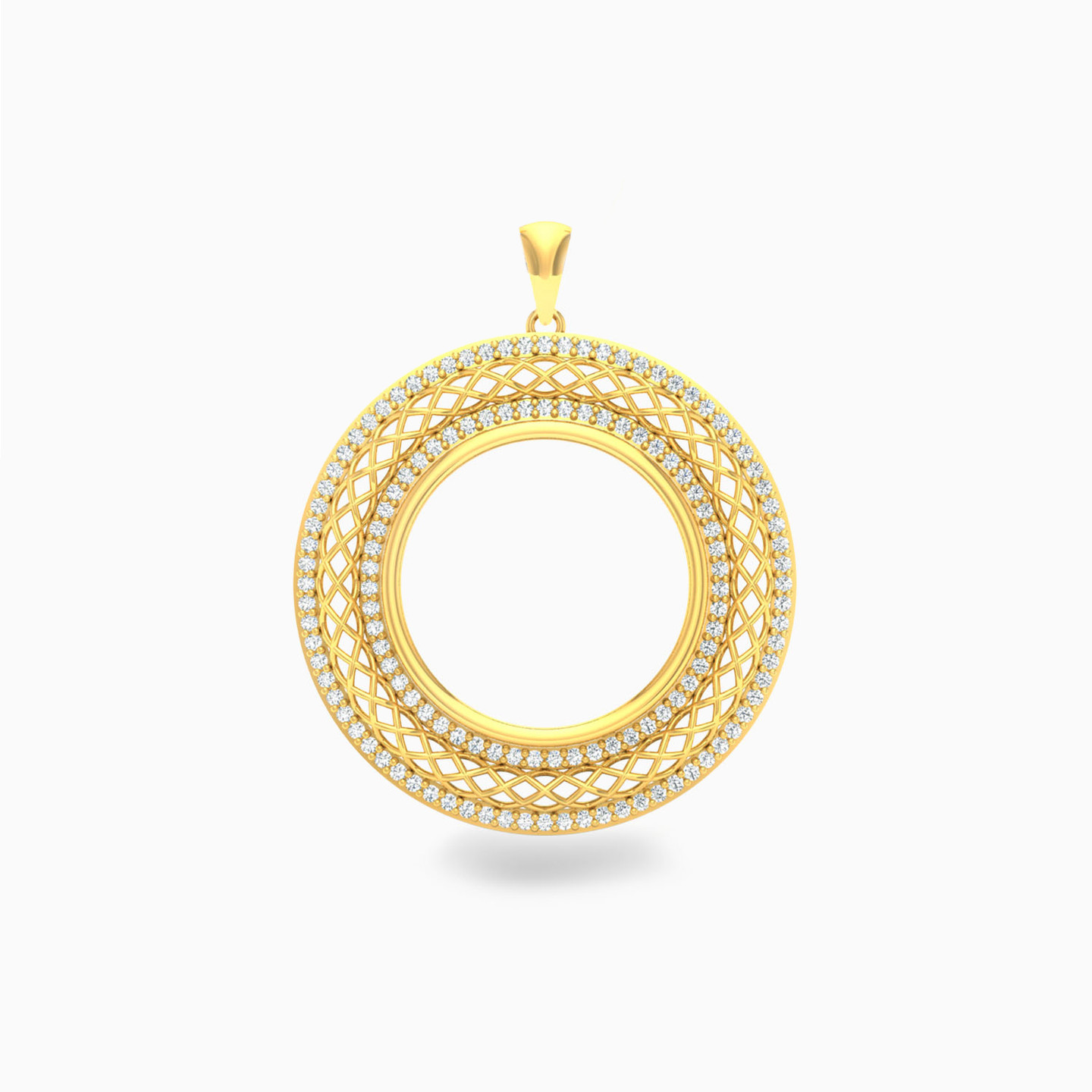 18K Gold Cubic Zirconia Pendant 