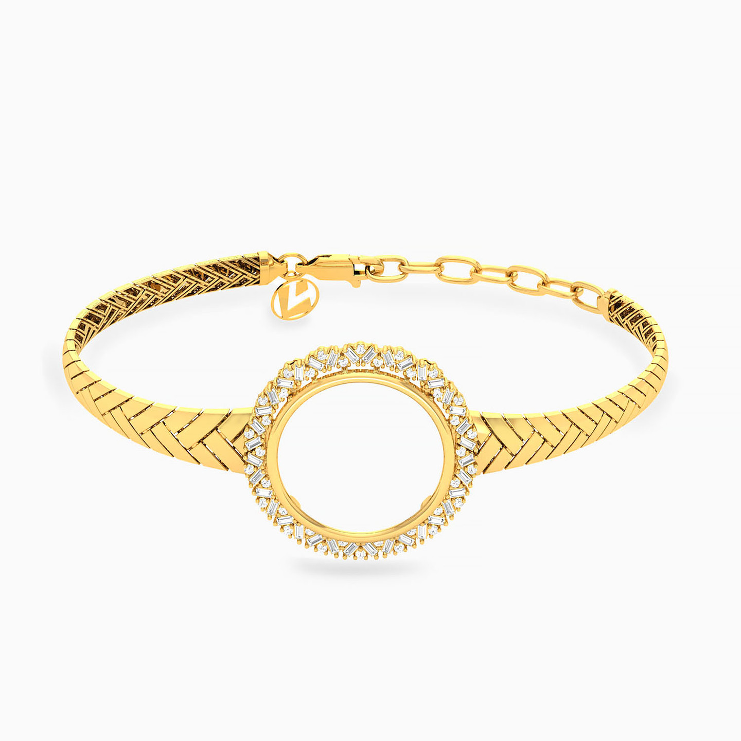 18K Gold Cubic Zirconia Chain Bracelet