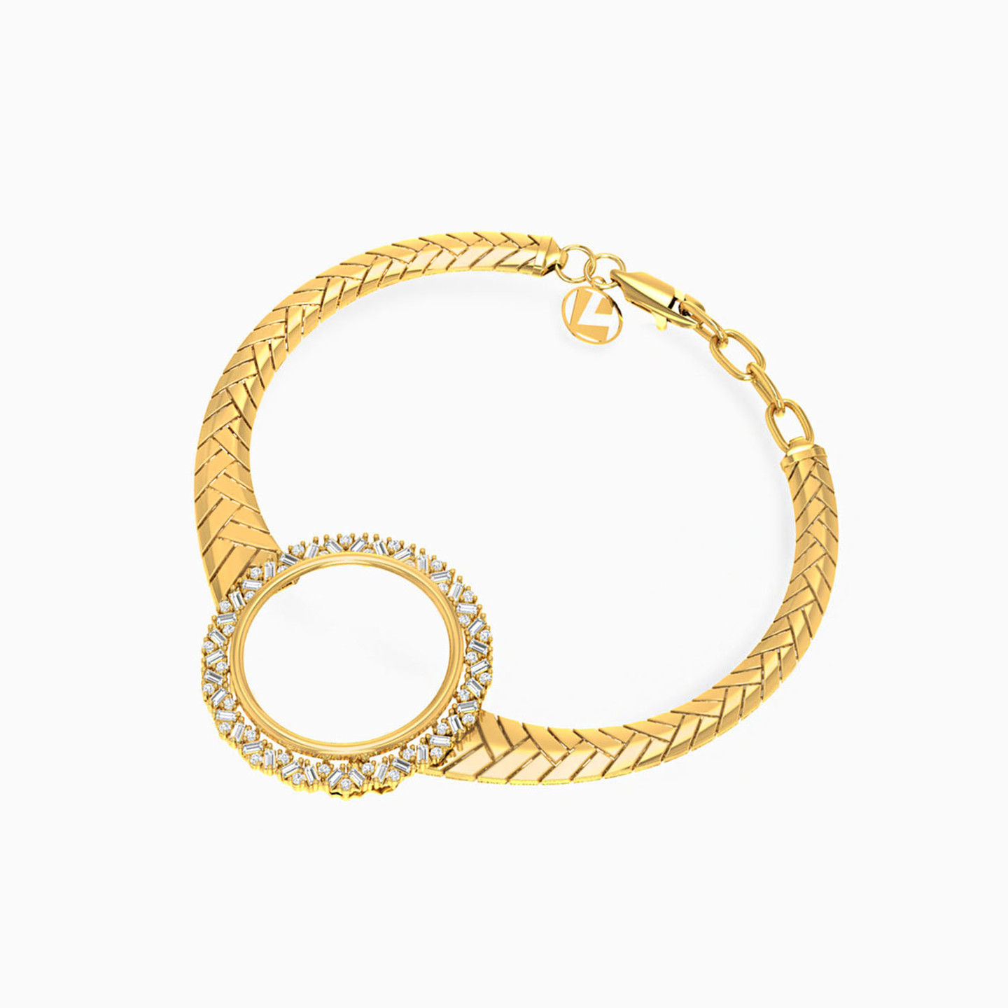 18K Gold Cubic Zirconia Chain Bracelet - 2