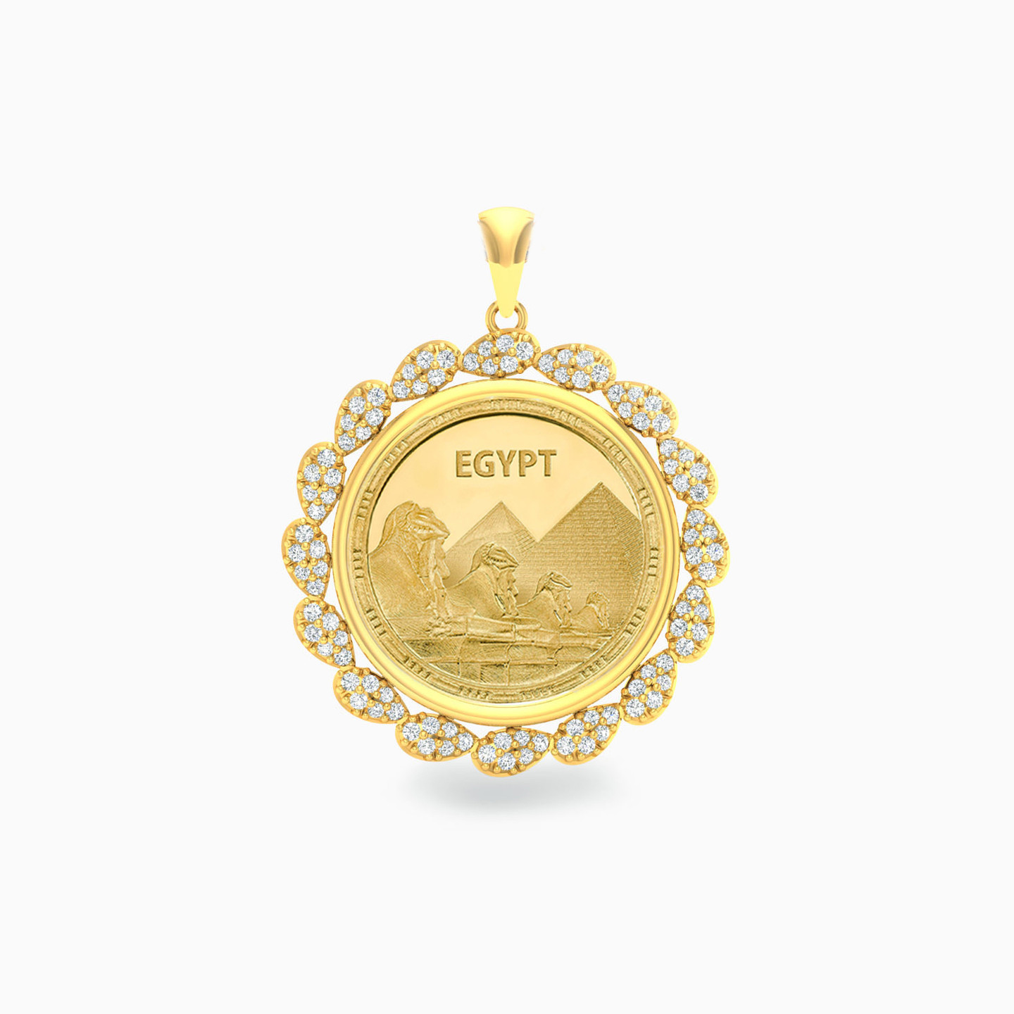 Circle Cubic Zirconia Pendant in 18K Gold - 3