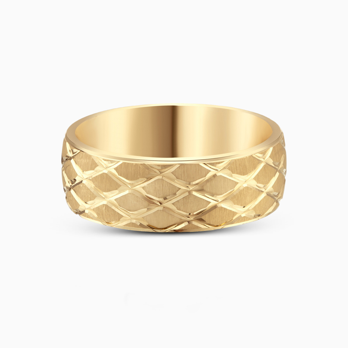 (دبلة زفاف ذهب مزخرفة عيار 18 قيراط (مقاس 15 (دبلة زفاف ذهب مزخرفة عيار 18 قيراط (مقاس 15