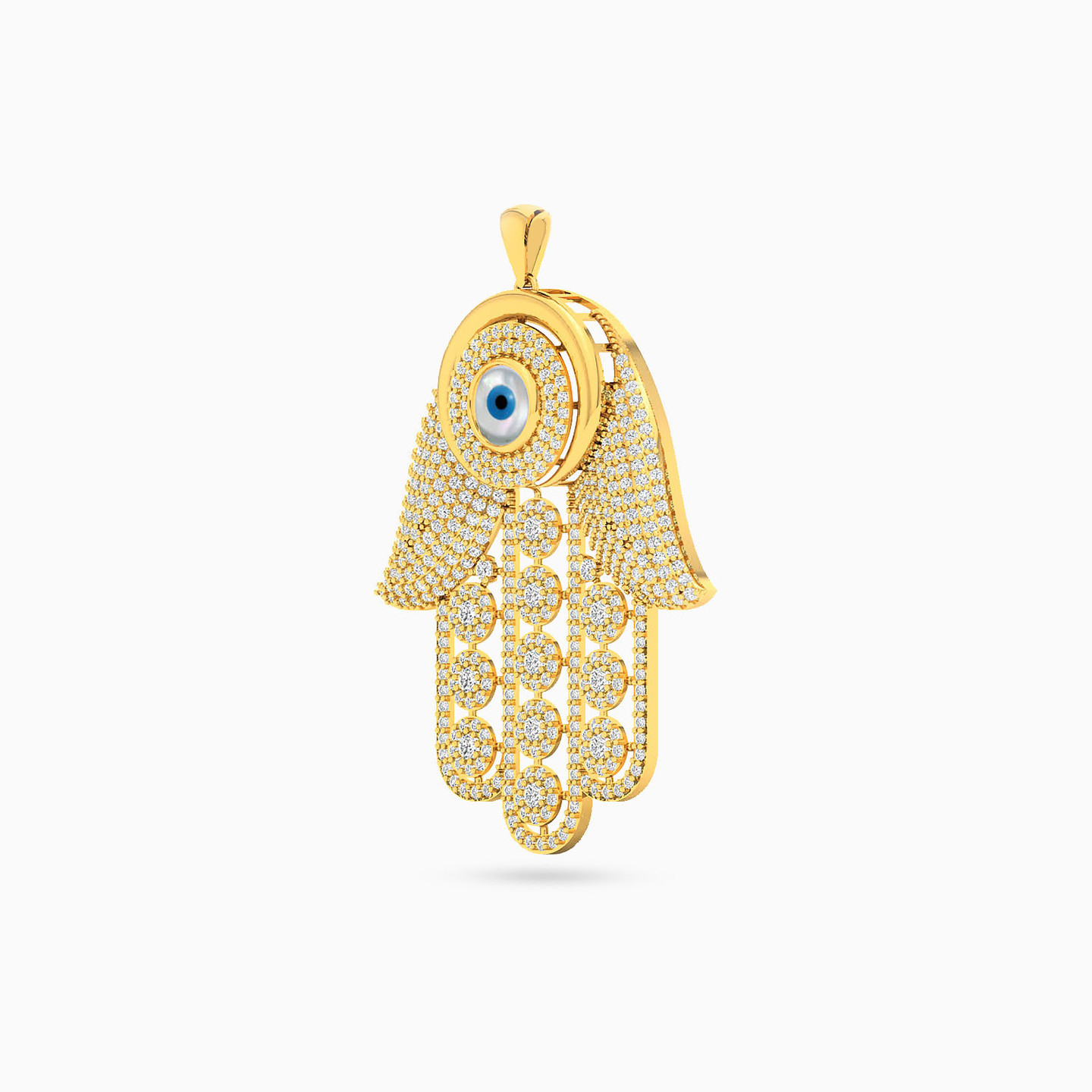 18K Gold Cubic Zirconia & Enamel Coated Pendant - 2