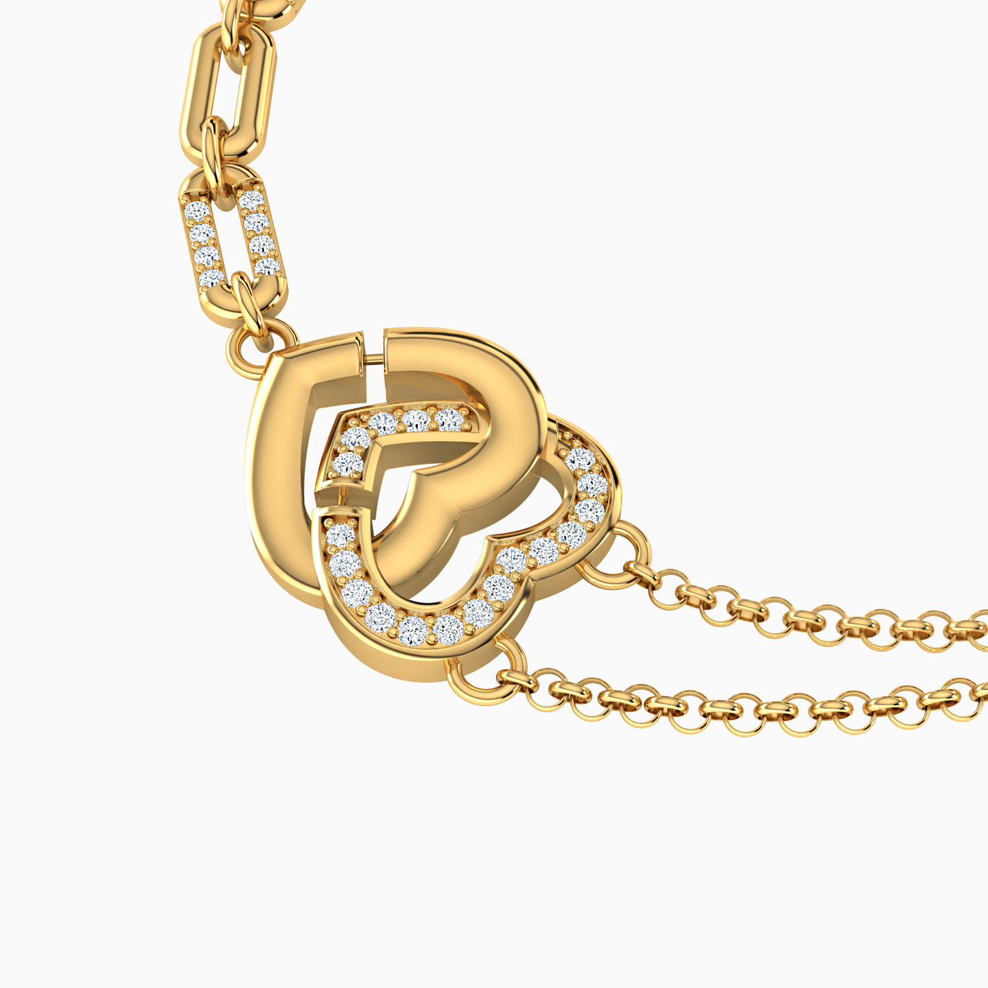 18K Gold Cubic Zirconia Chain Bracelet - 3