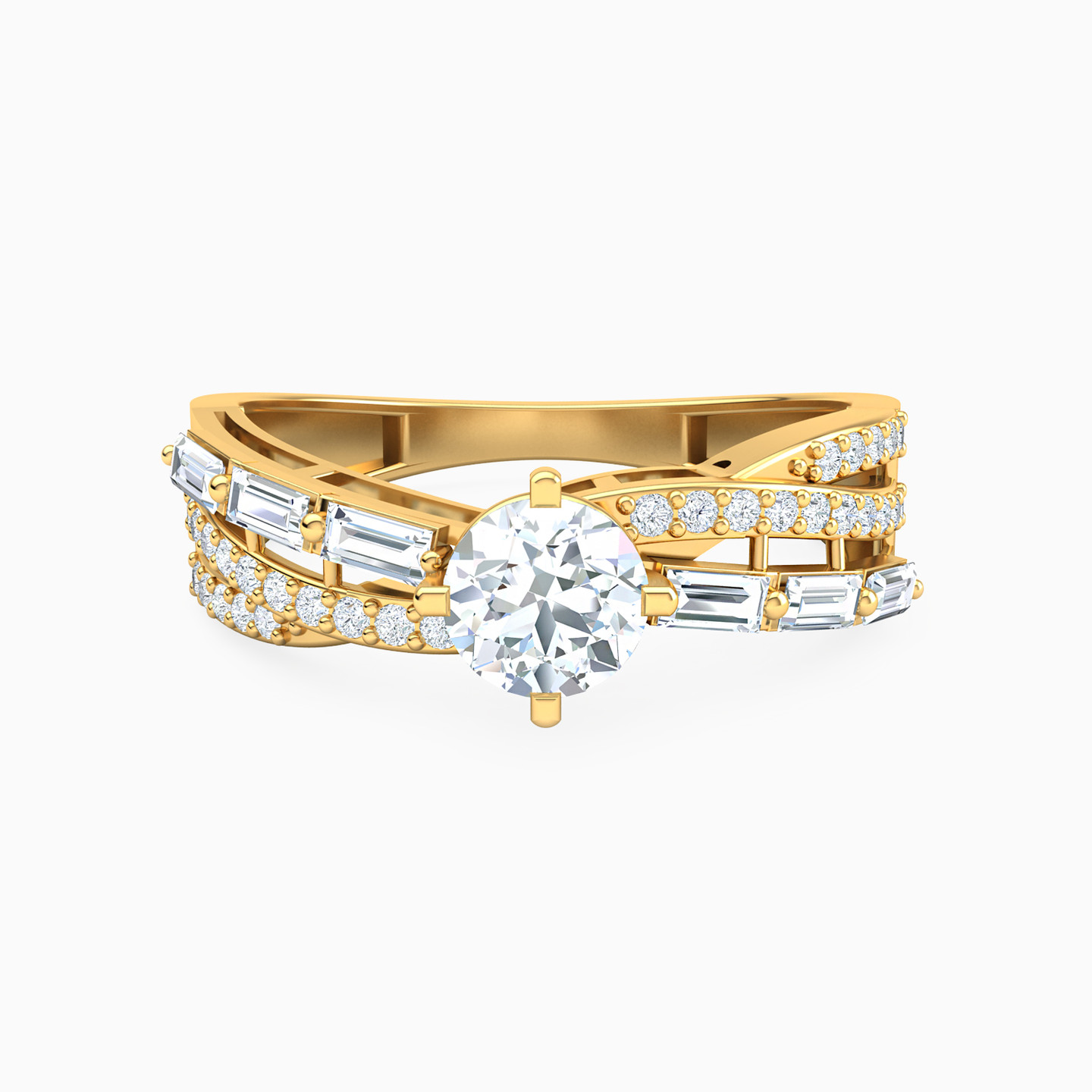 18K Gold Cubic Zirconia Twin Rings - 4