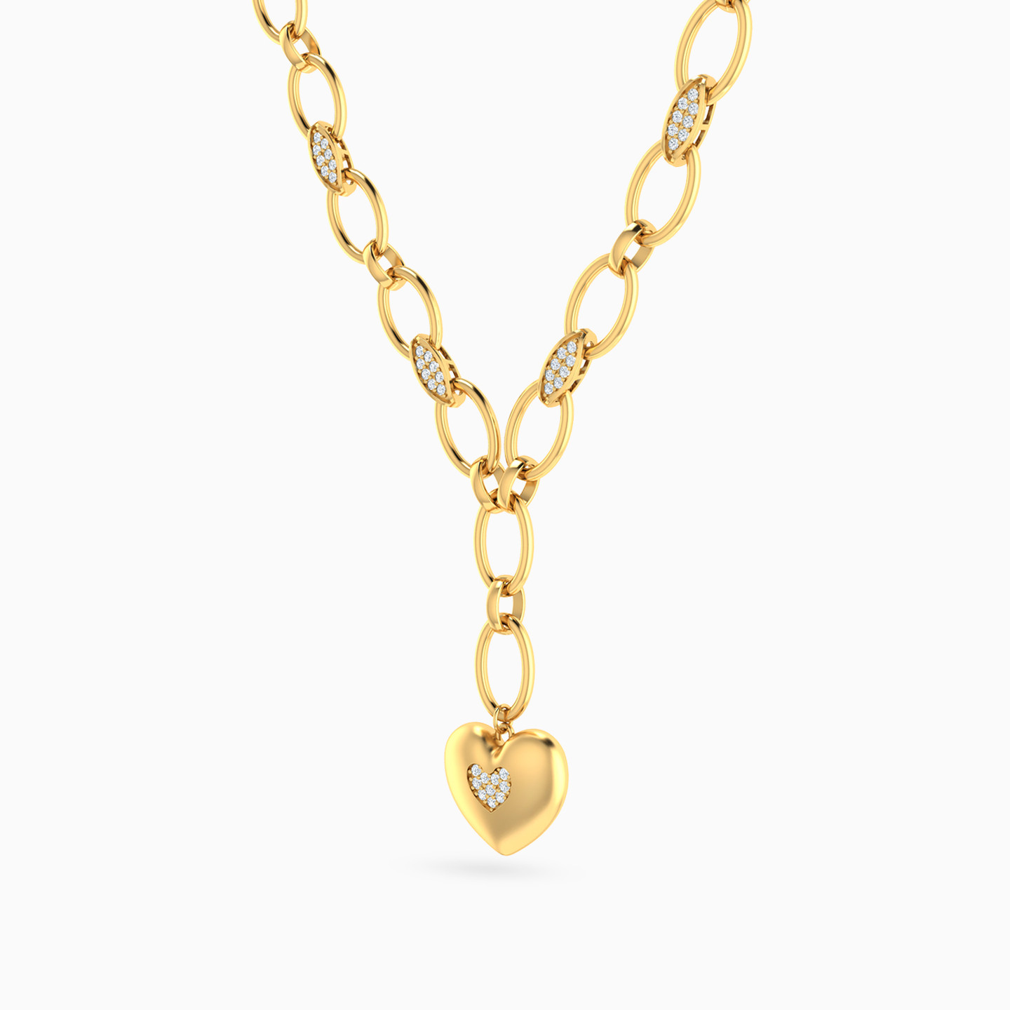 18K Gold Cubic Zirconia Pendant Necklace - 2