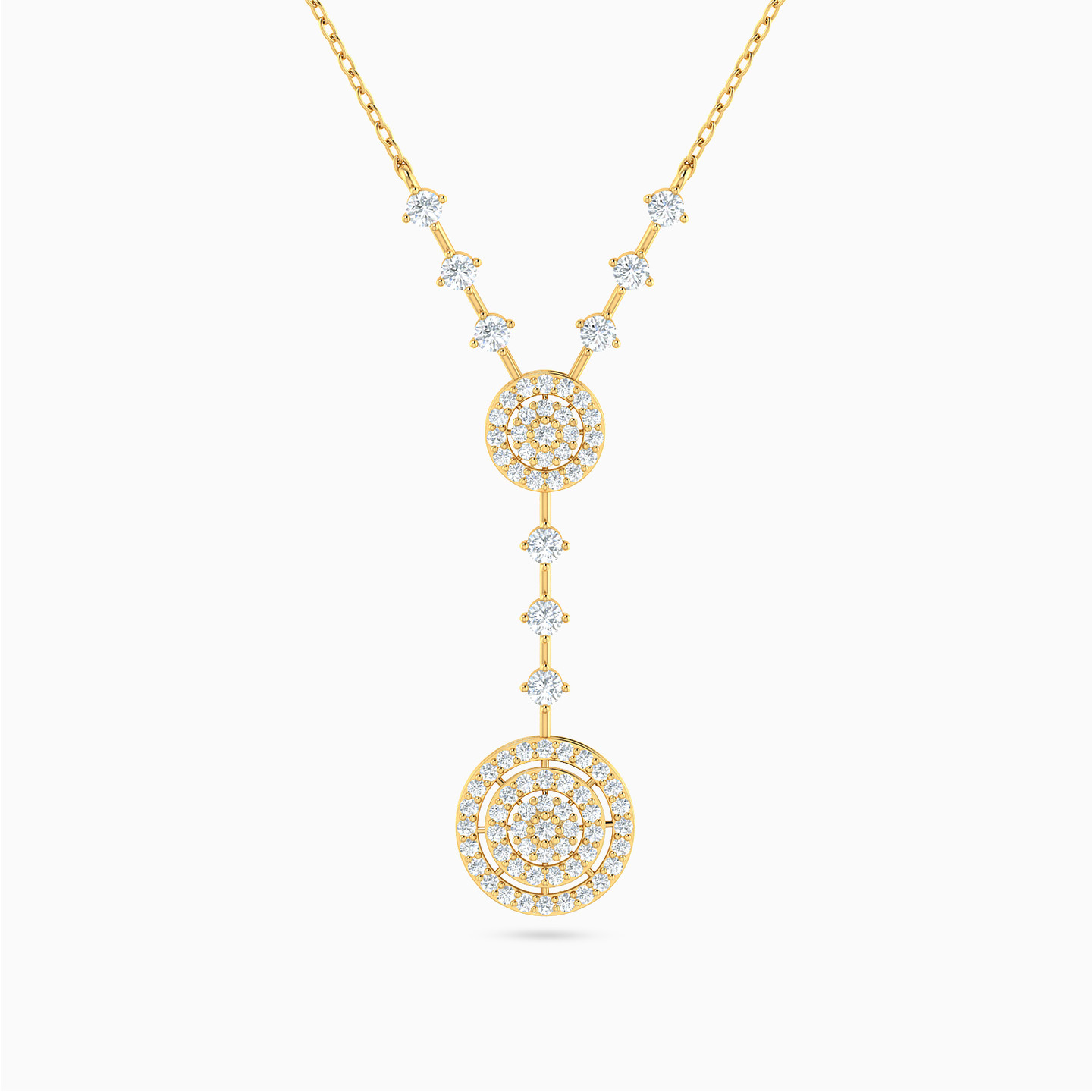 18K Gold Cubic Zirconia Pendant Necklace