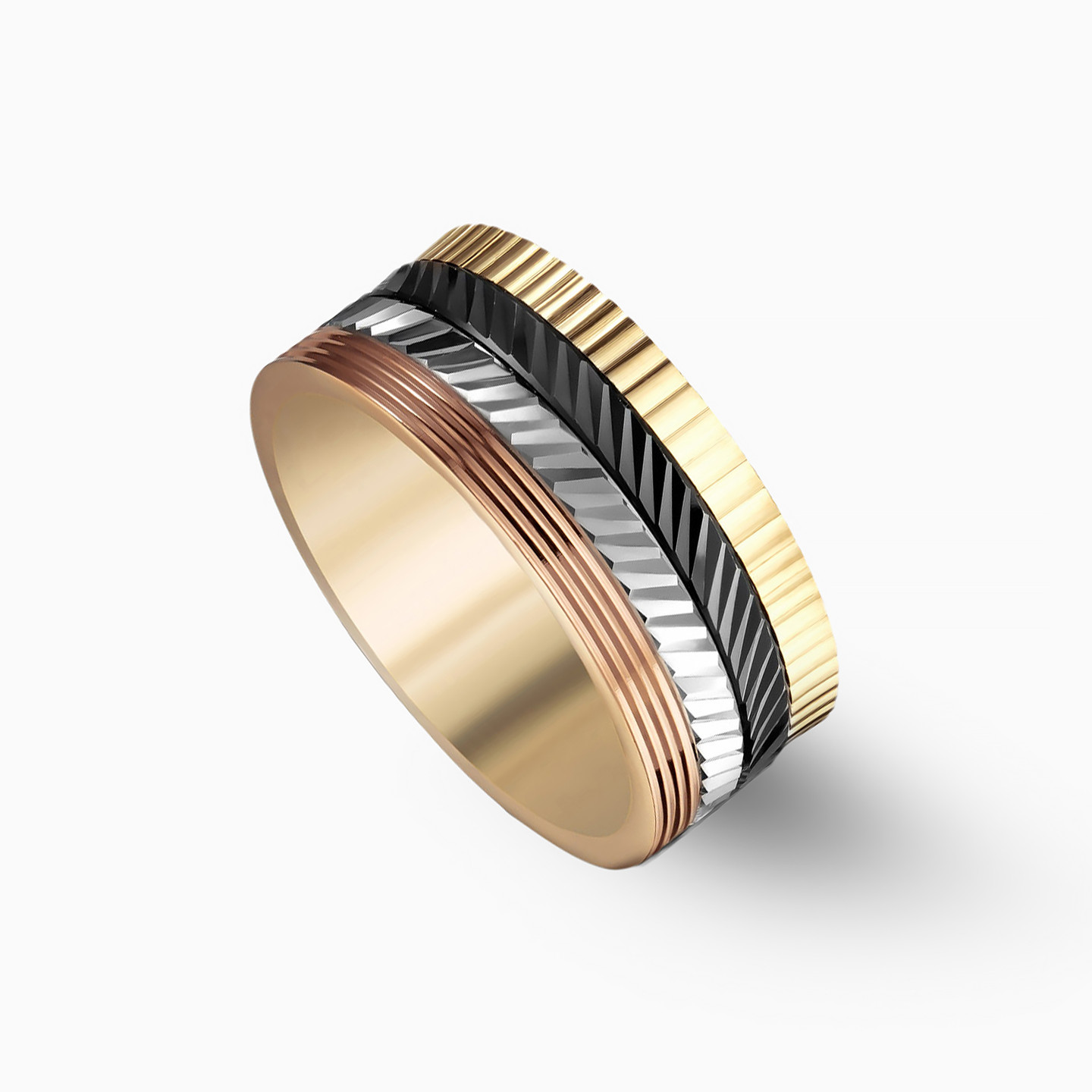 Textured Wedding Band in 18K Gold - Size 15 - 2