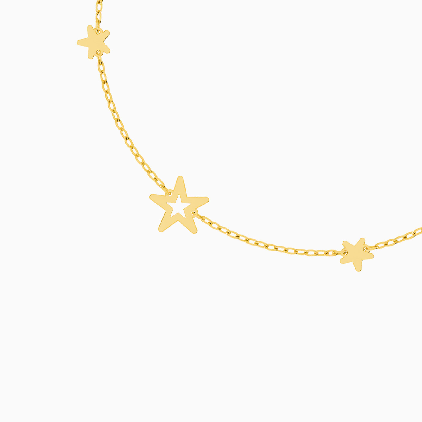 Star Chain Bracelet in 14K Gold - 3 Star Chain Bracelet in 14K Gold - 3