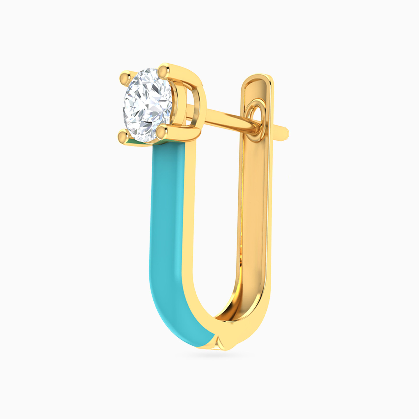 أقراط دائرية ذهب مطلية بالمينا عيار 14 قيراط مزينة بأحجار الزركون - 3 أقراط دائرية ذهب مطلية بالمينا عيار 14 قيراط مزينة بأحجار الزركون - 3