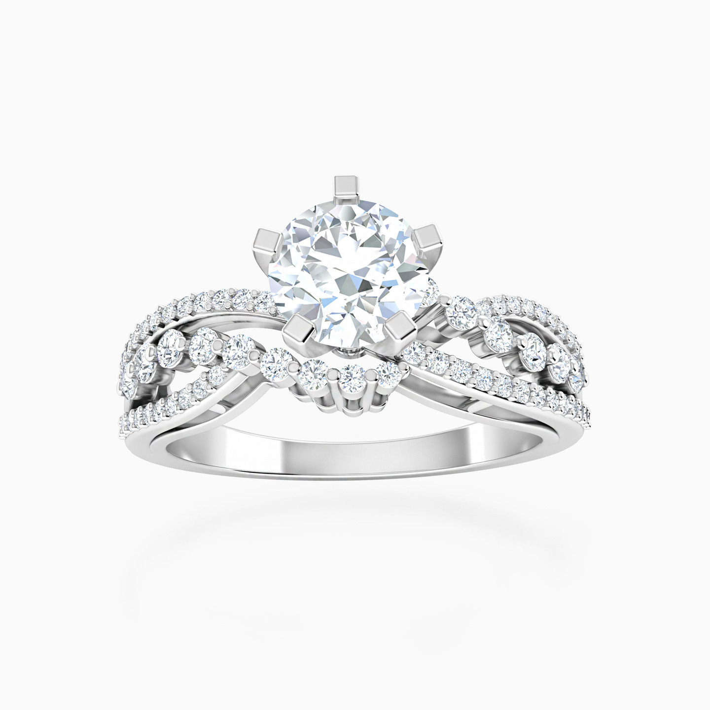 خاتم ذهب دائرة عيار 18 قيراط مزين بالألماس - 3 خاتم ذهب دائرة عيار 18 قيراط مزين بالألماس - 3