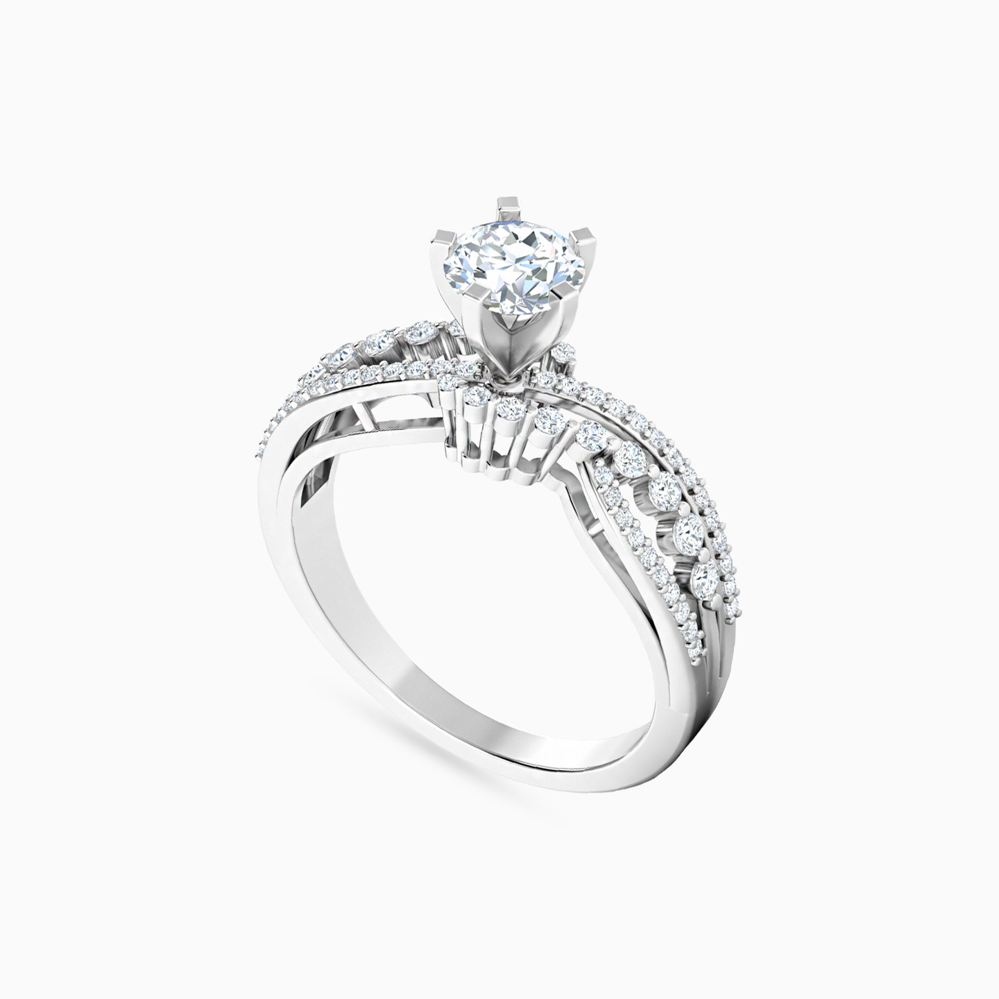 خاتم ذهب دائرة عيار 18 قيراط مزين بالألماس - 4 خاتم ذهب دائرة عيار 18 قيراط مزين بالألماس - 4