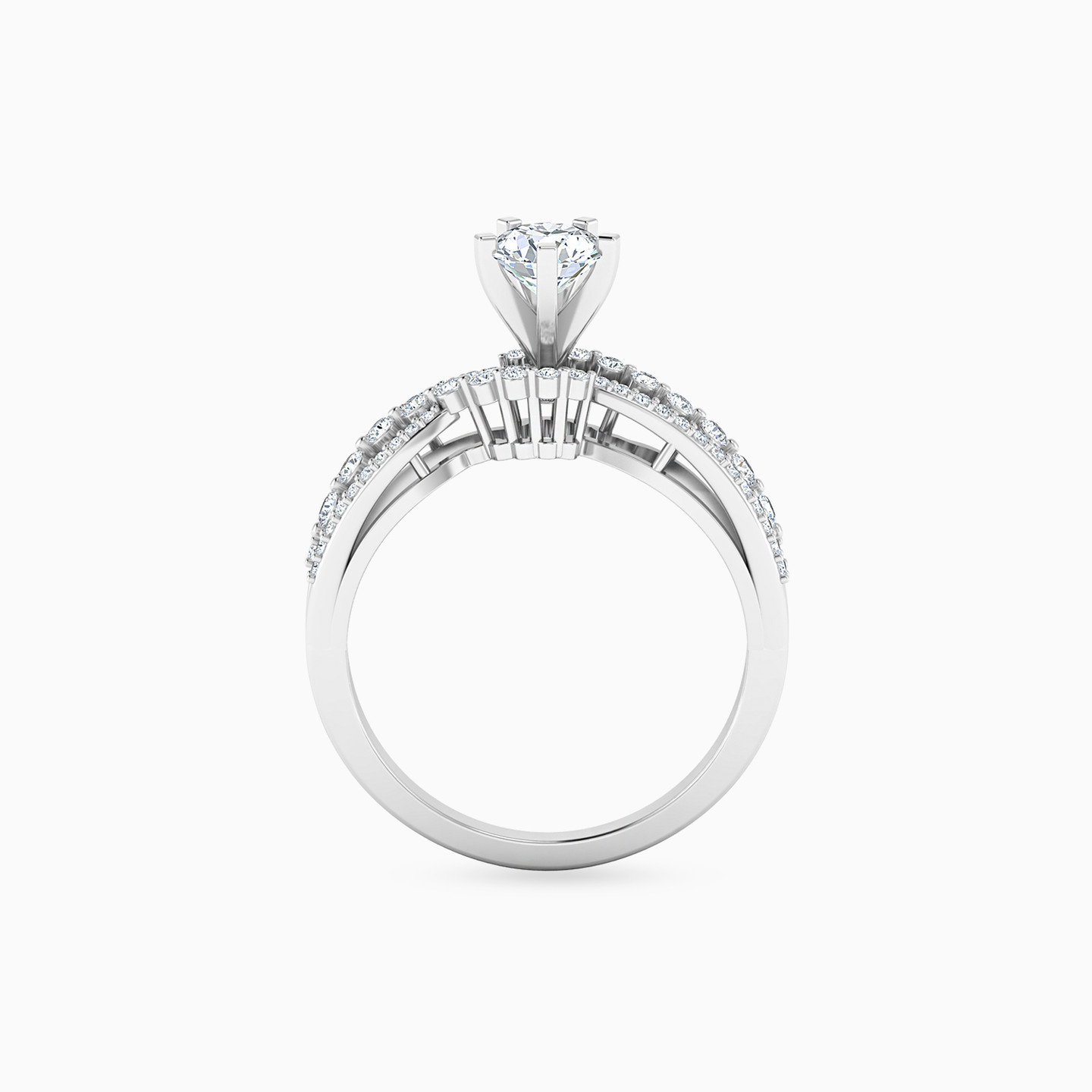 خاتم ذهب دائرة عيار 18 قيراط مزين بالألماس - 5 خاتم ذهب دائرة عيار 18 قيراط مزين بالألماس - 5