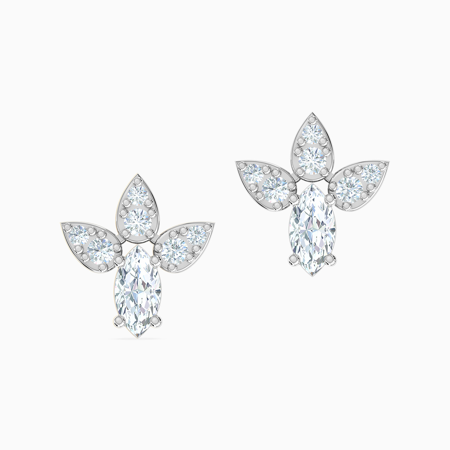 18K Gold Cubic Zirconia Stud Earrings