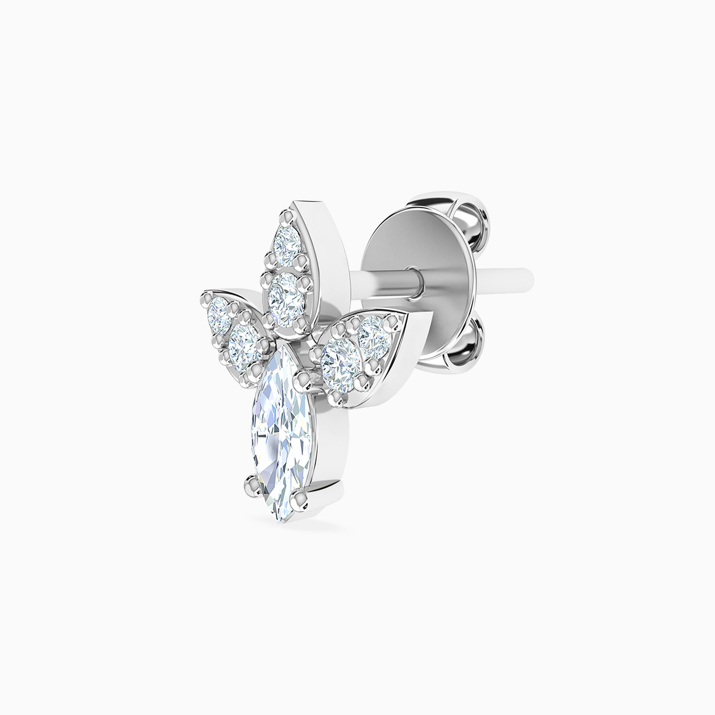 18K Gold Cubic Zirconia Stud Earrings - 3