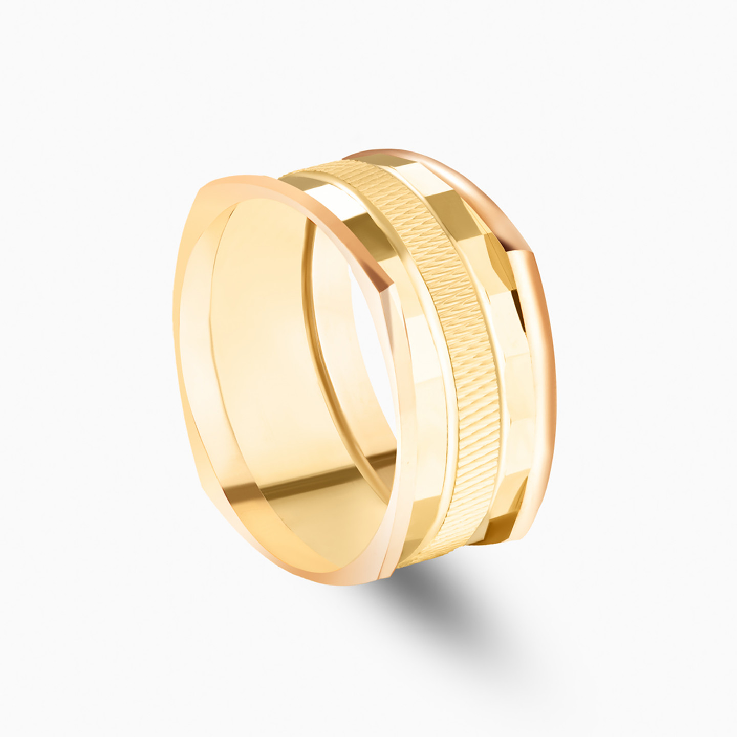 Hexagonal Wedding Band in 18K Gold - Size 15 - 2