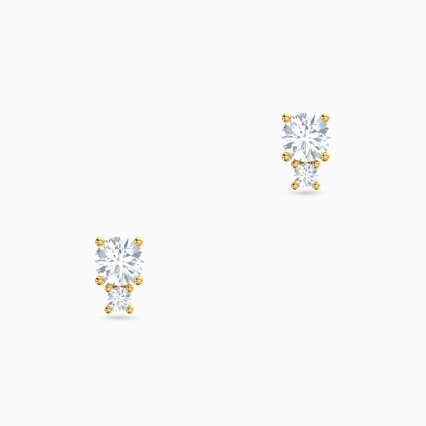 18K Gold Cubic Zirconia Stud Earrings