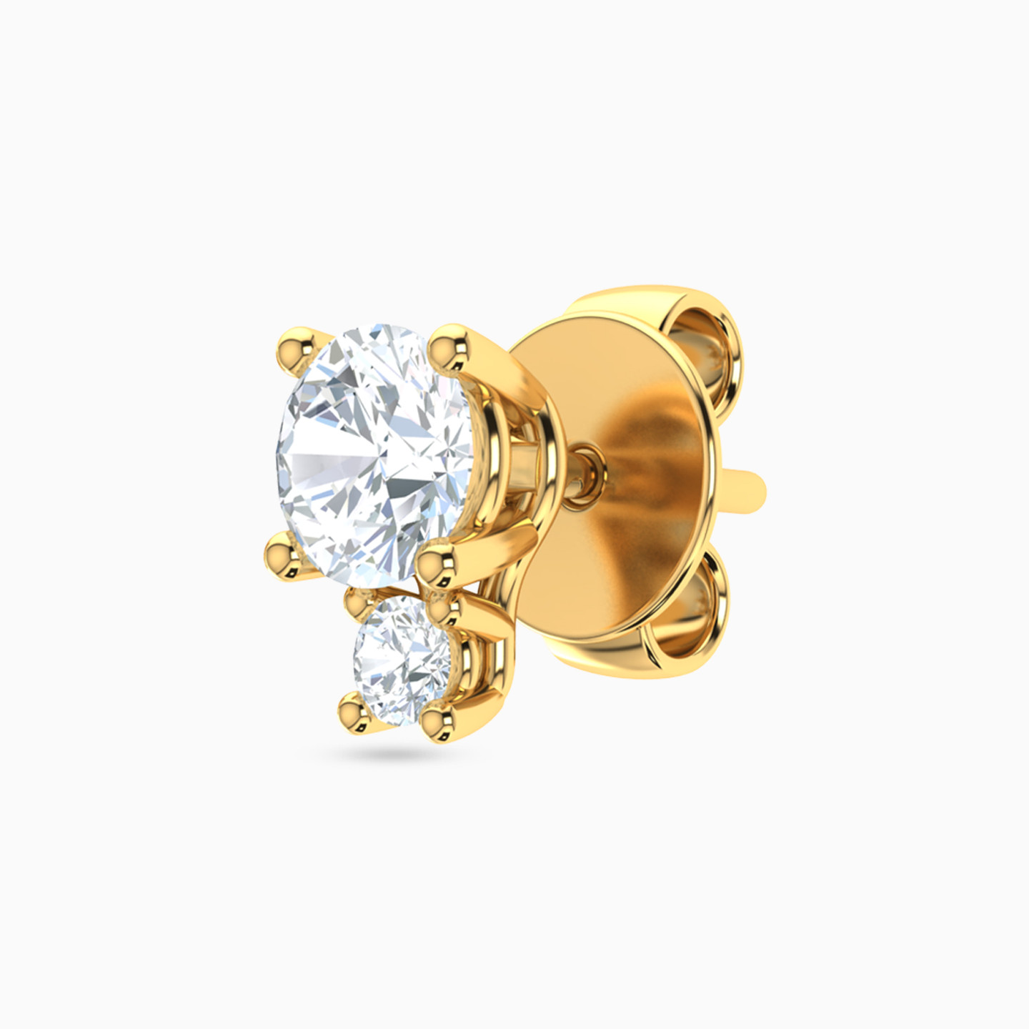 18K Gold Cubic Zirconia Stud Earrings - 3