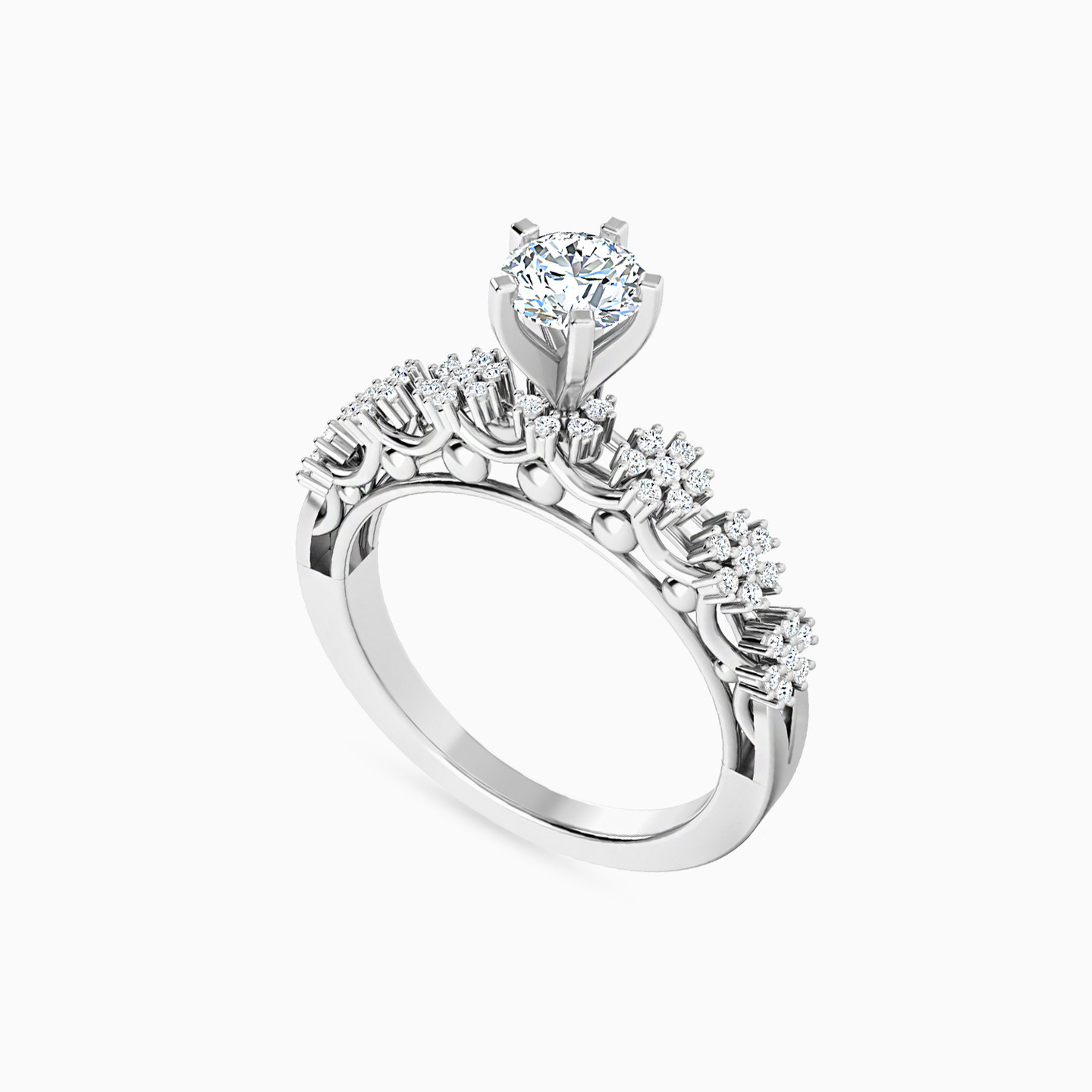 Circle Diamond Ring in 18K Gold - 4 Circle Diamond Ring in 18K Gold - 4