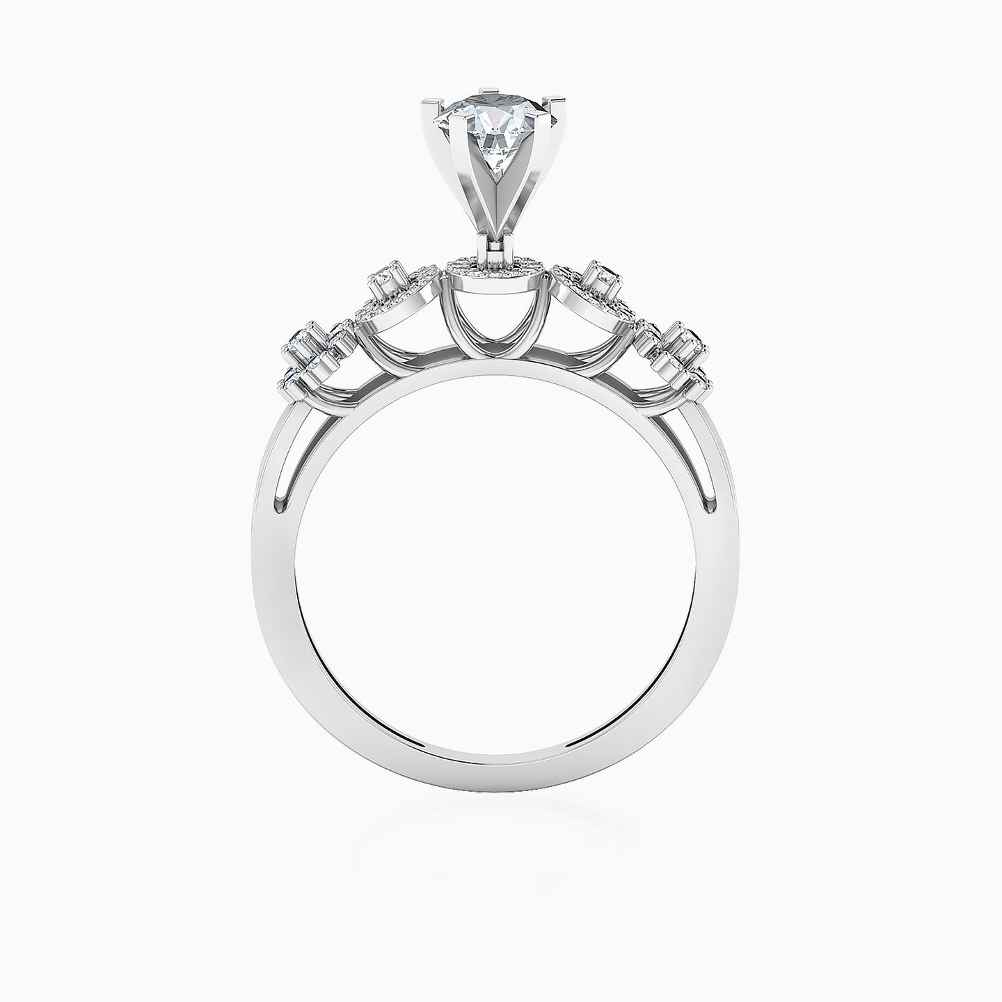 Circle Diamond Ring in 18K Gold - 6