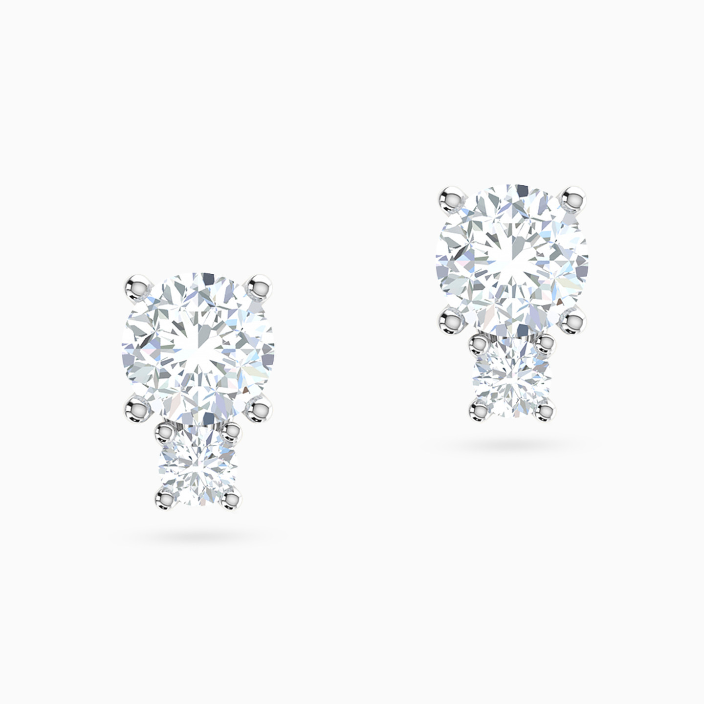 18K Gold Cubic Zirconia Stud Earrings