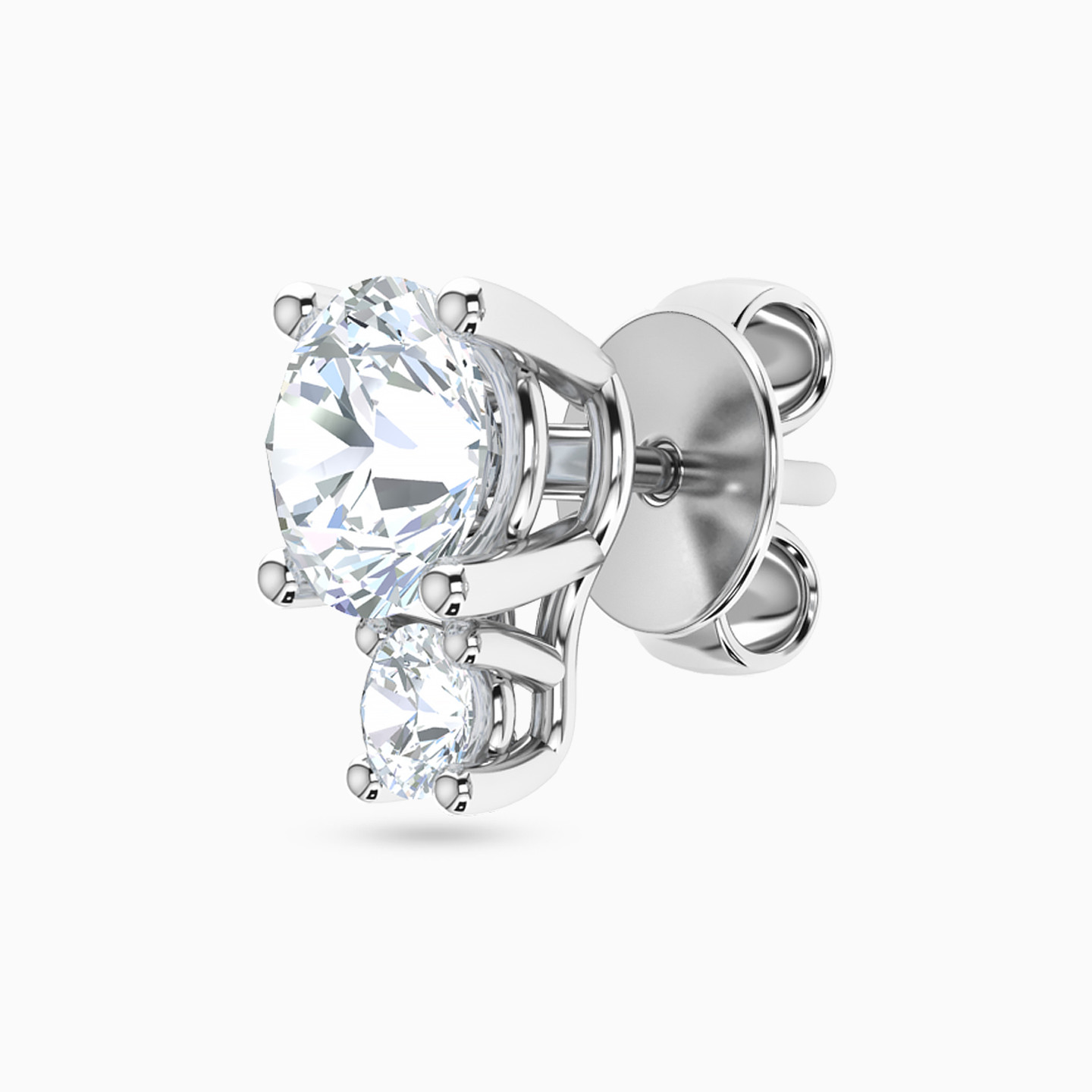 أقراط صغيرة ذهب دائرة عيار 18 قيراط مزينة بأحجار الزركون - 3 أقراط صغيرة ذهب دائرة عيار 18 قيراط مزينة بأحجار الزركون - 3