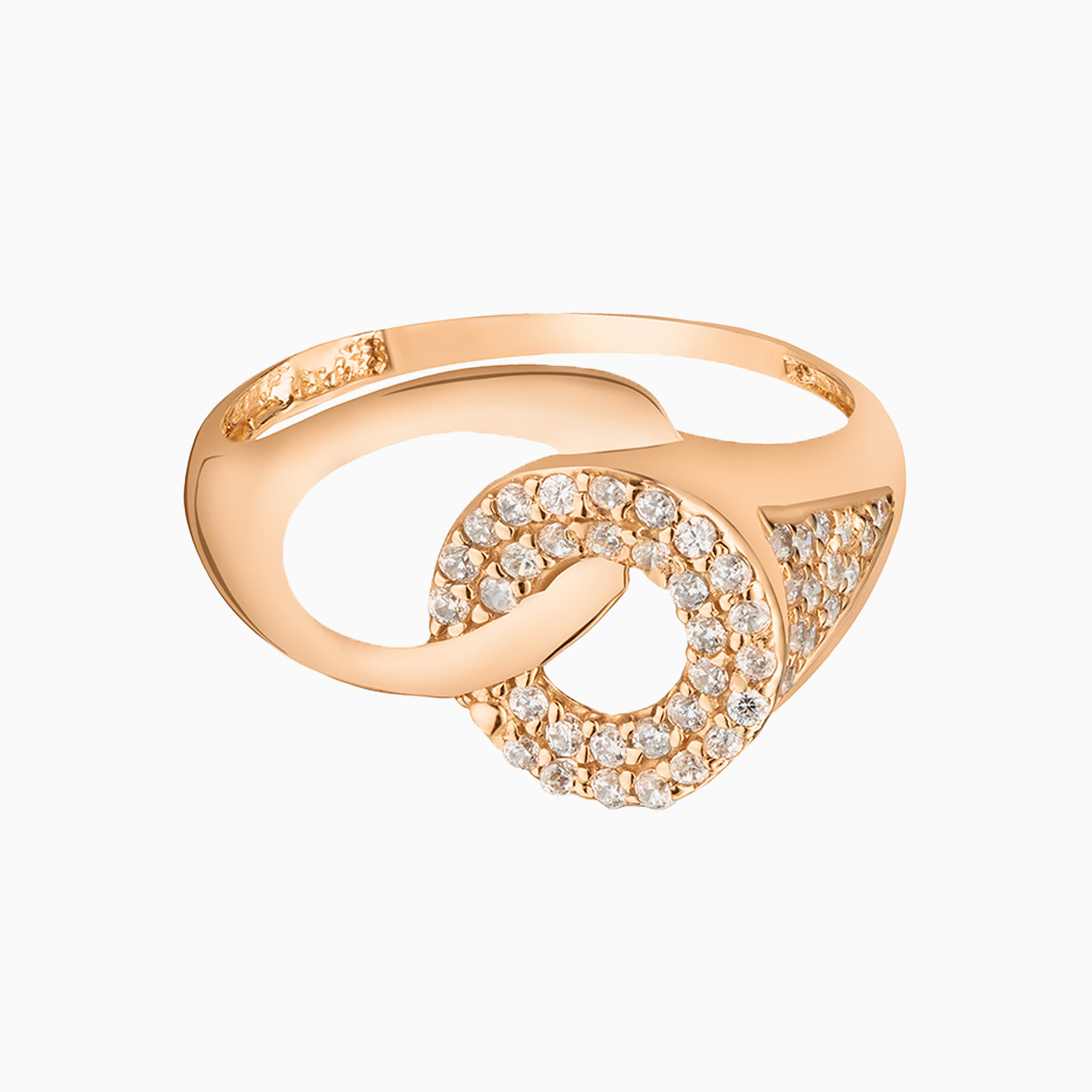 Circle Cubic Zirconia Ring in 21K Gold