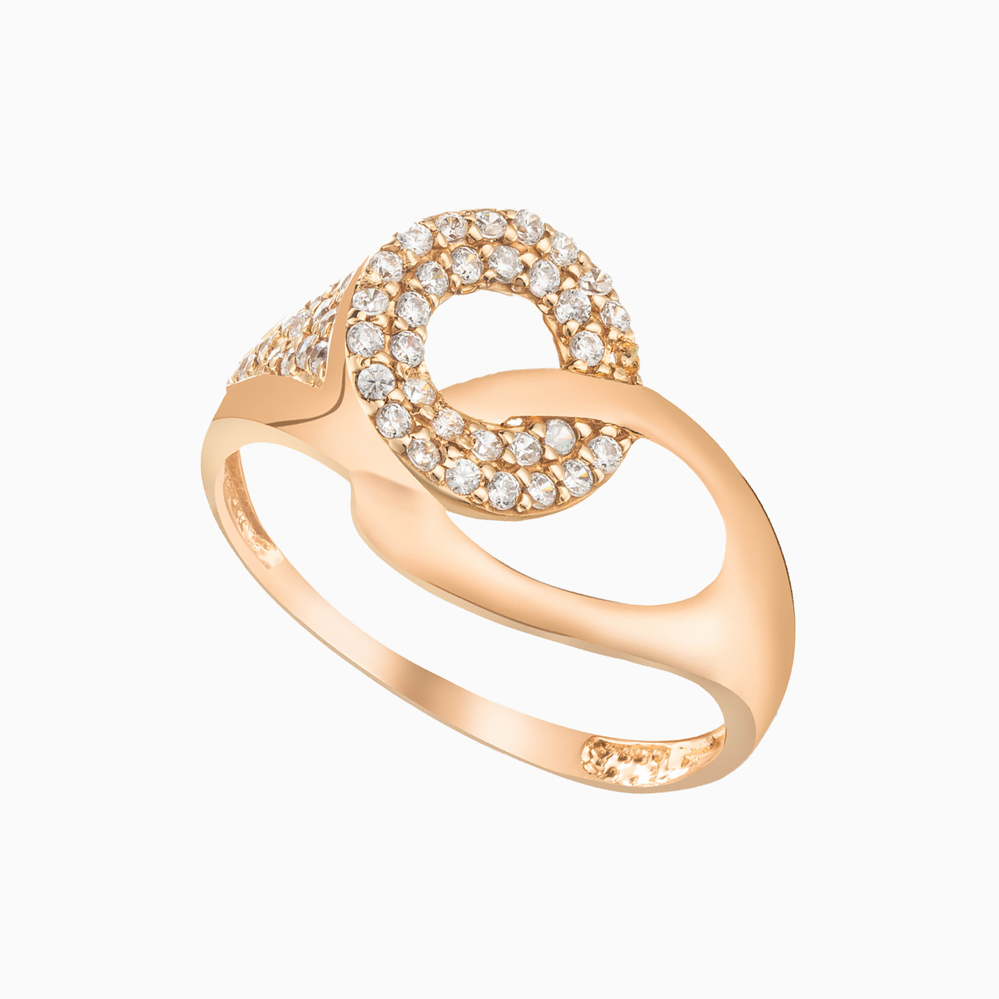 Circle Cubic Zirconia Ring in 21K Gold - 2