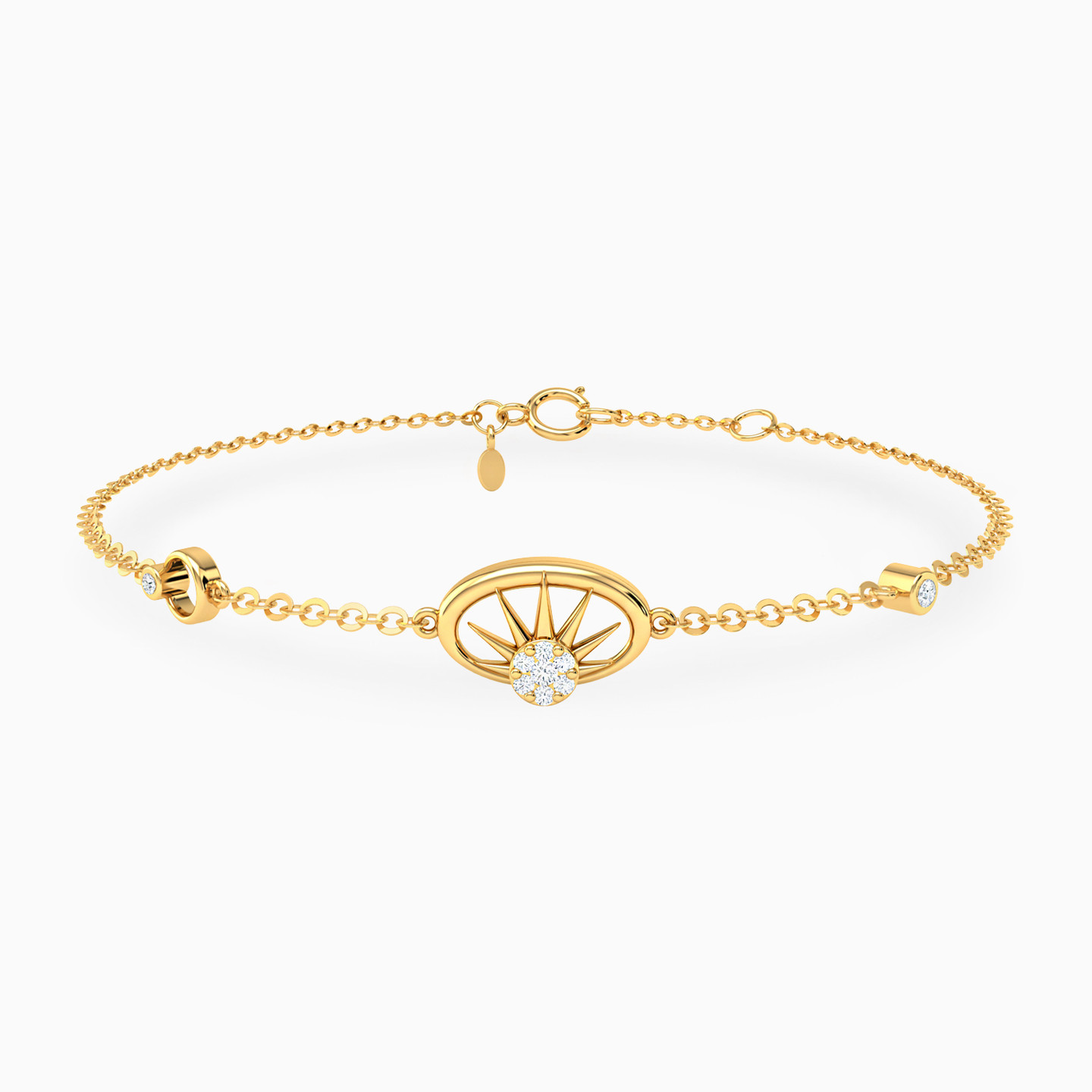 Round Shaped Diamond Chain Bracelet in 18K Gold 