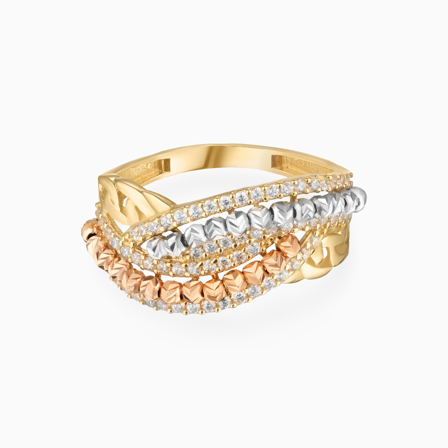 18K Gold Cubic Zirconia Statement Ring