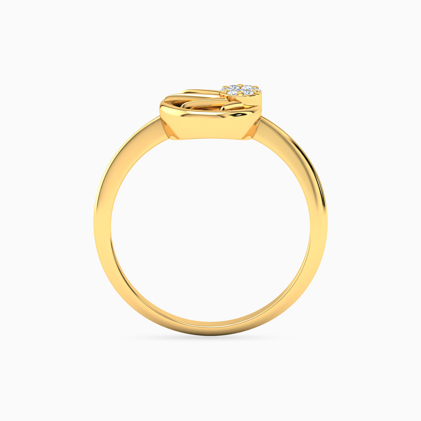 Round Shaped Diamond Statement Ring in 18K Gold - 3