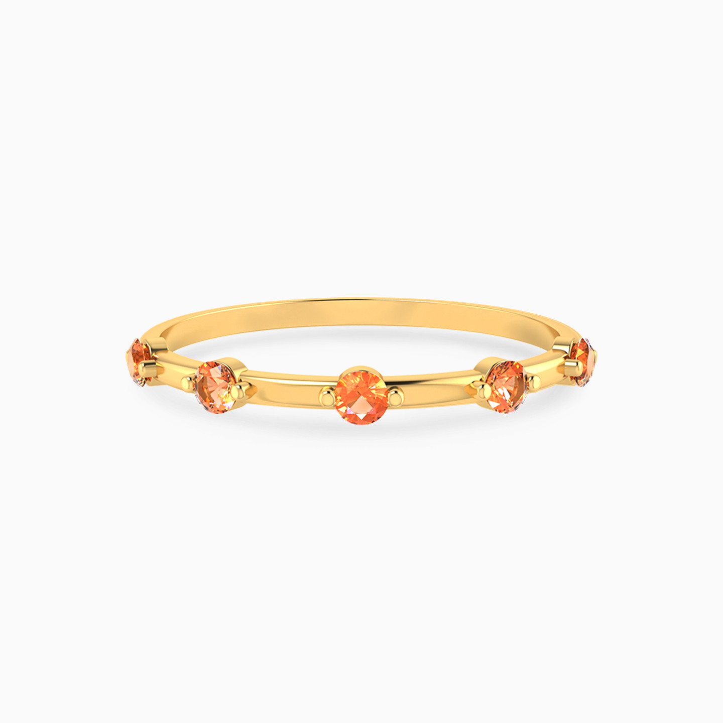 Round Shaped Orange Stone Statement Ring in 14K Gold Round Shaped Orange Stone Statement Ring in 14K Gold