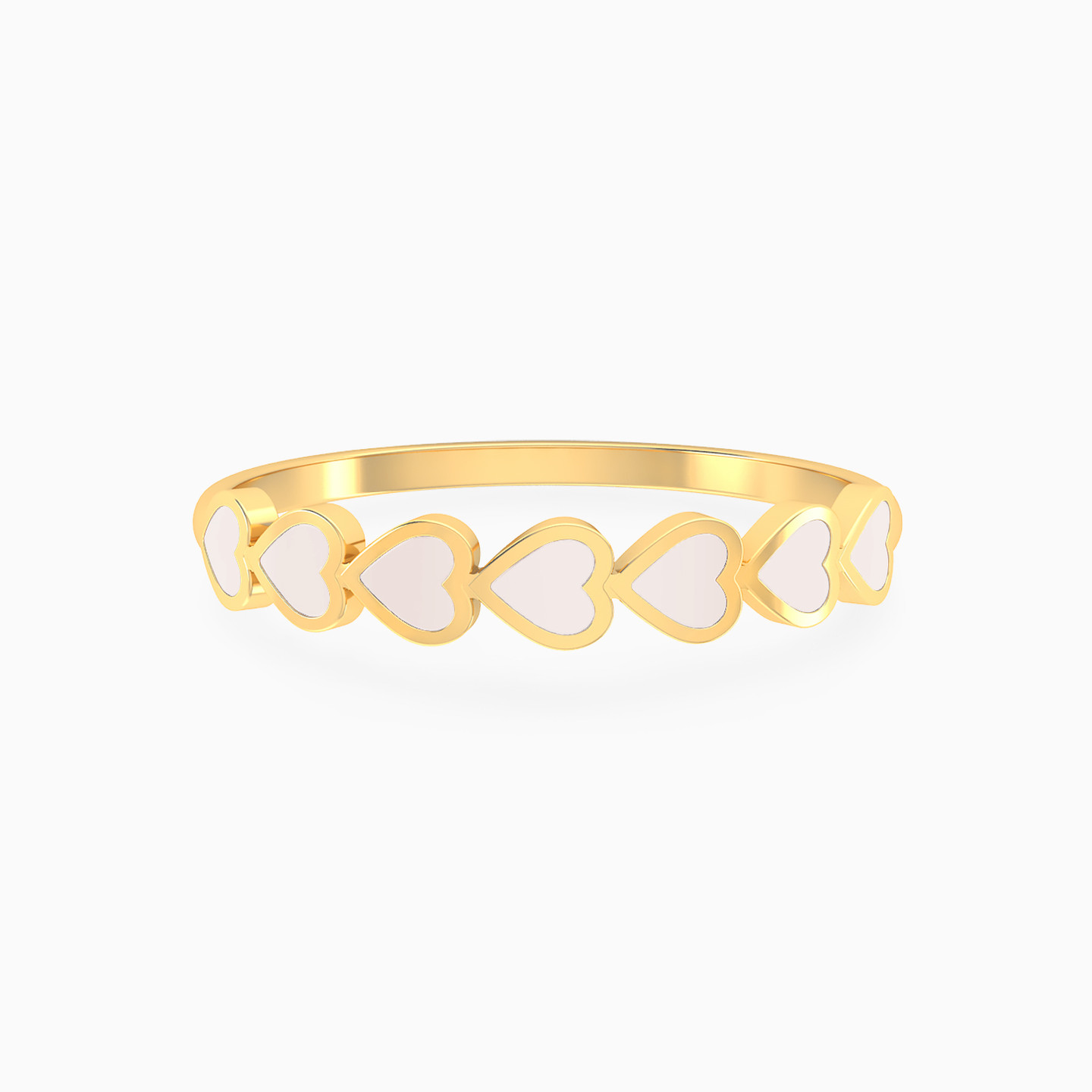 خاتم ستيتمنت ذهب عيار 14 قيراط شكل قلب مطلي بالمينا خاتم ستيتمنت ذهب عيار 14 قيراط شكل قلب مطلي بالمينا