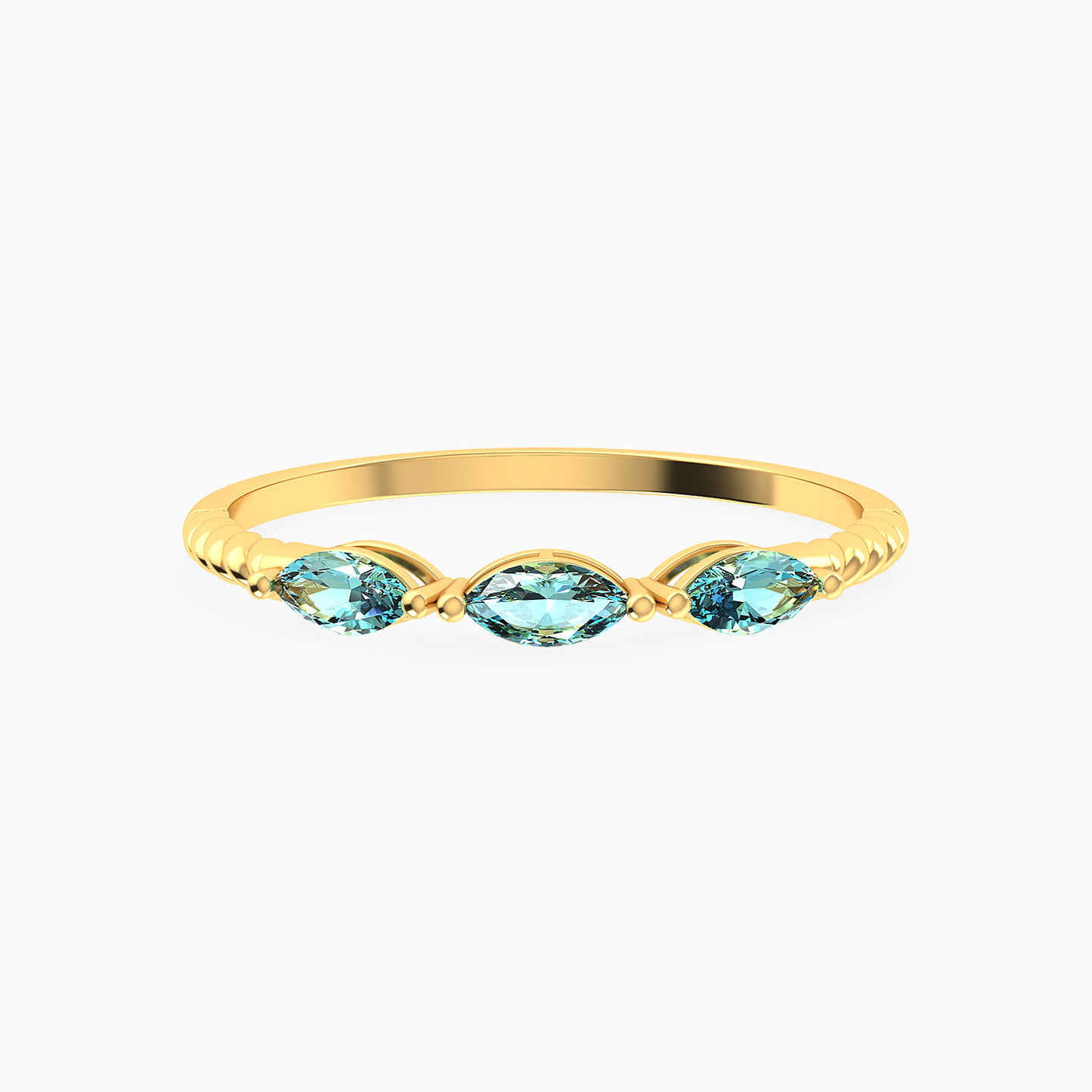Marquise Shaped Colored Stones Statement Ring in 14K Gold Marquise Shaped Colored Stones Statement Ring in 14K Gold
