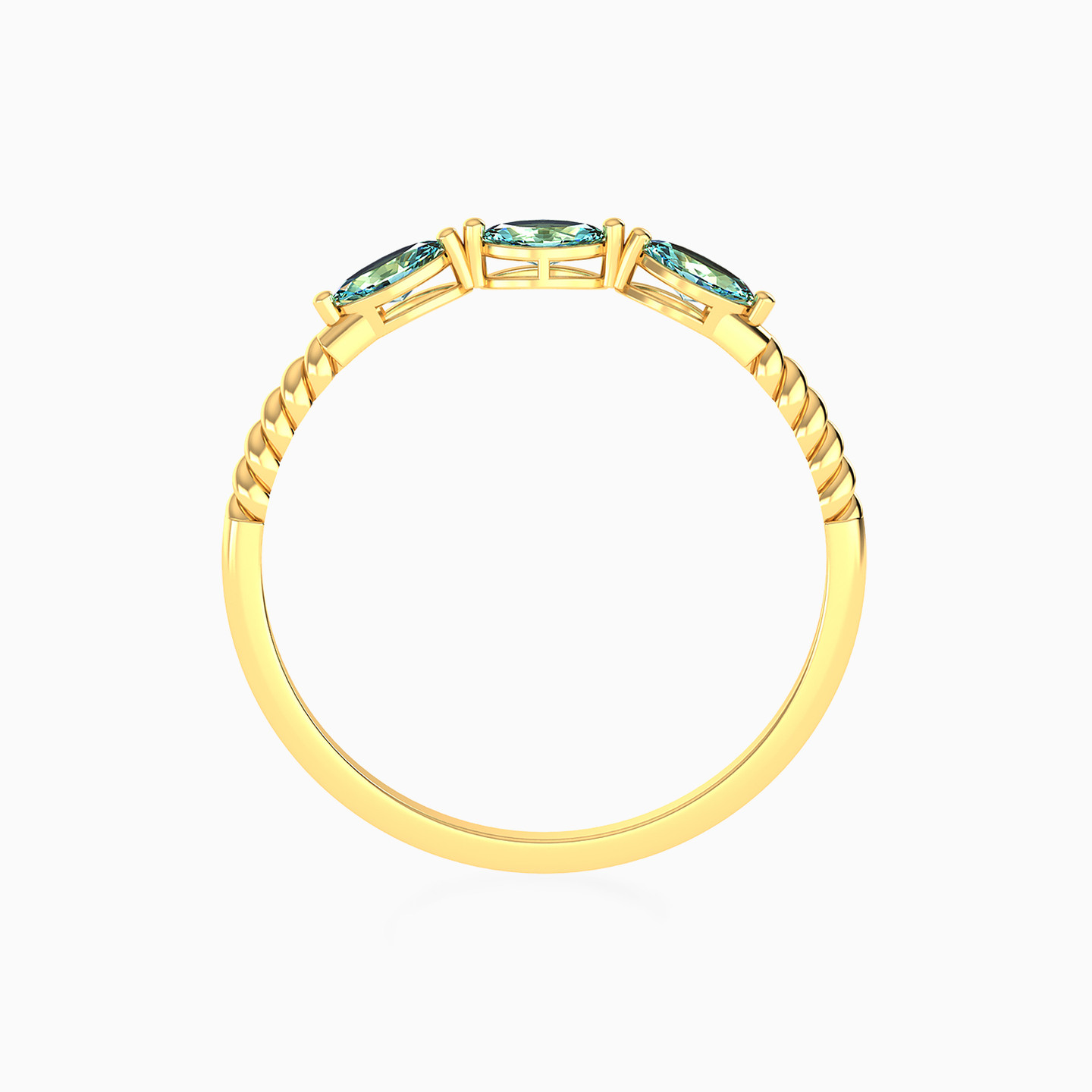 Marquise Shaped Colored Stones Statement Ring in 14K Gold - 4 Marquise Shaped Colored Stones Statement Ring in 14K Gold - 4