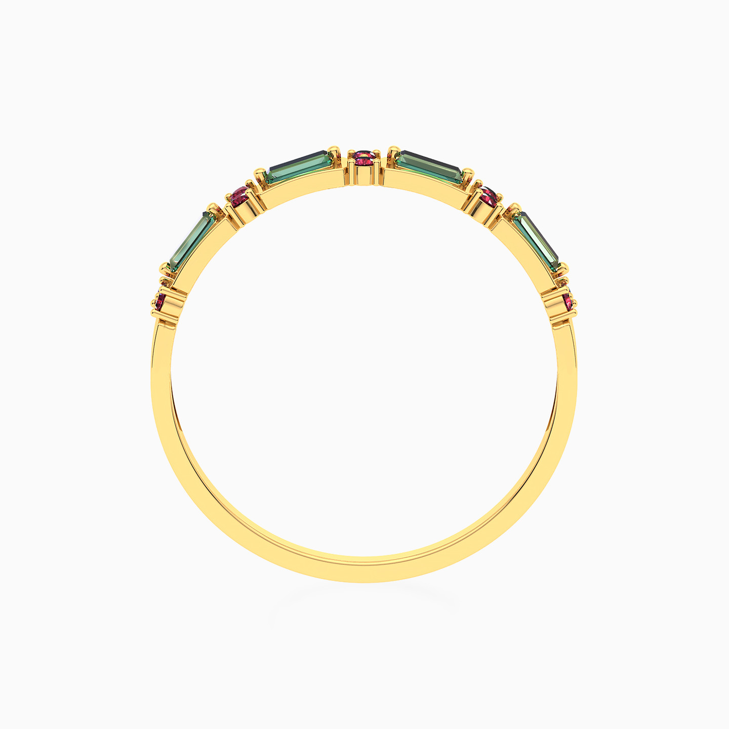 Multi-shaped Colored Stones Statement Ring in 14K Gold  - 4