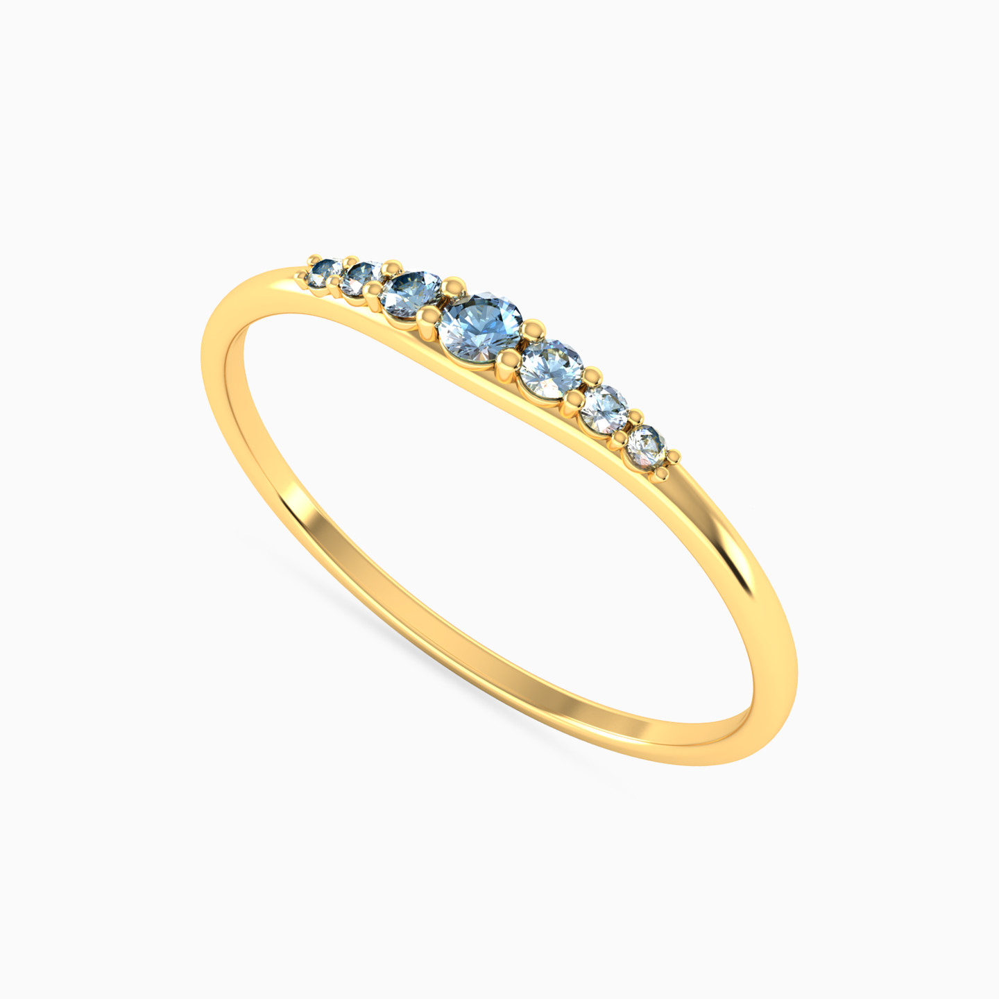Round Shaped Colored Stones Statement Ring in 14K Gold - 3 Round Shaped Colored Stones Statement Ring in 14K Gold - 3