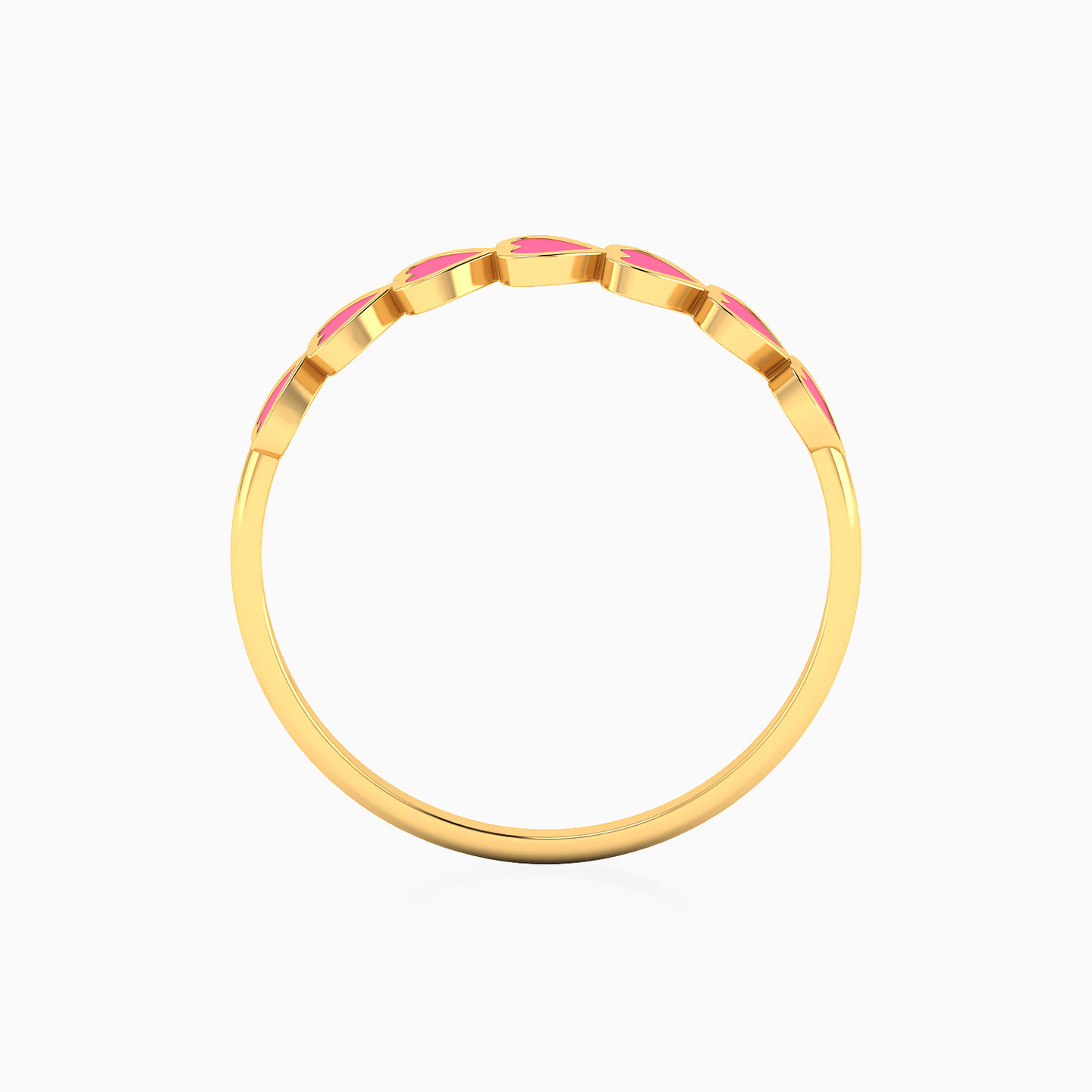 Heart Shaped Enamel Coated Statement Ring in 14K Gold - 4 Heart Shaped Enamel Coated Statement Ring in 14K Gold - 4
