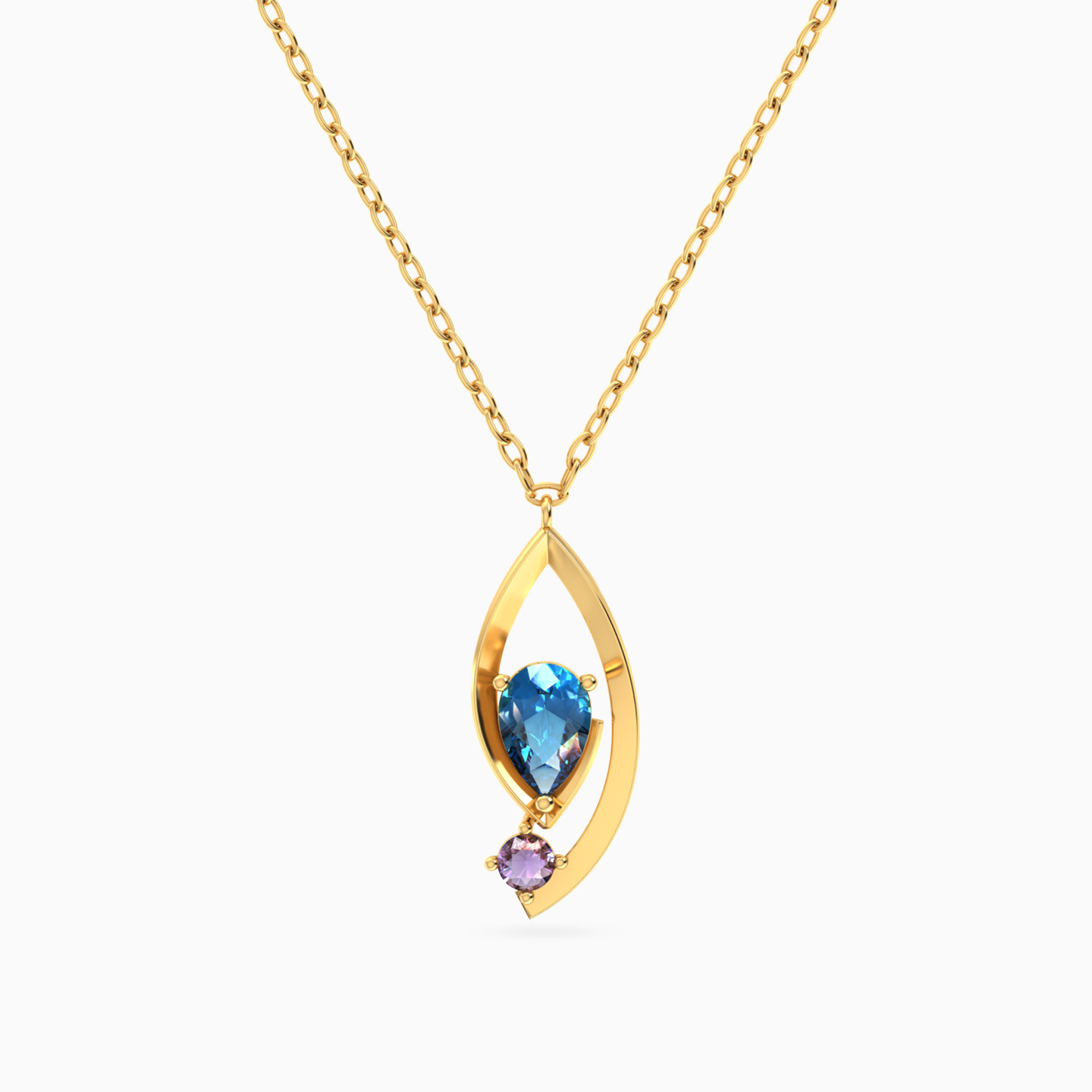 Marquise Colored Stones Necklace in 14K Gold Marquise Colored Stones Necklace in 14K Gold
