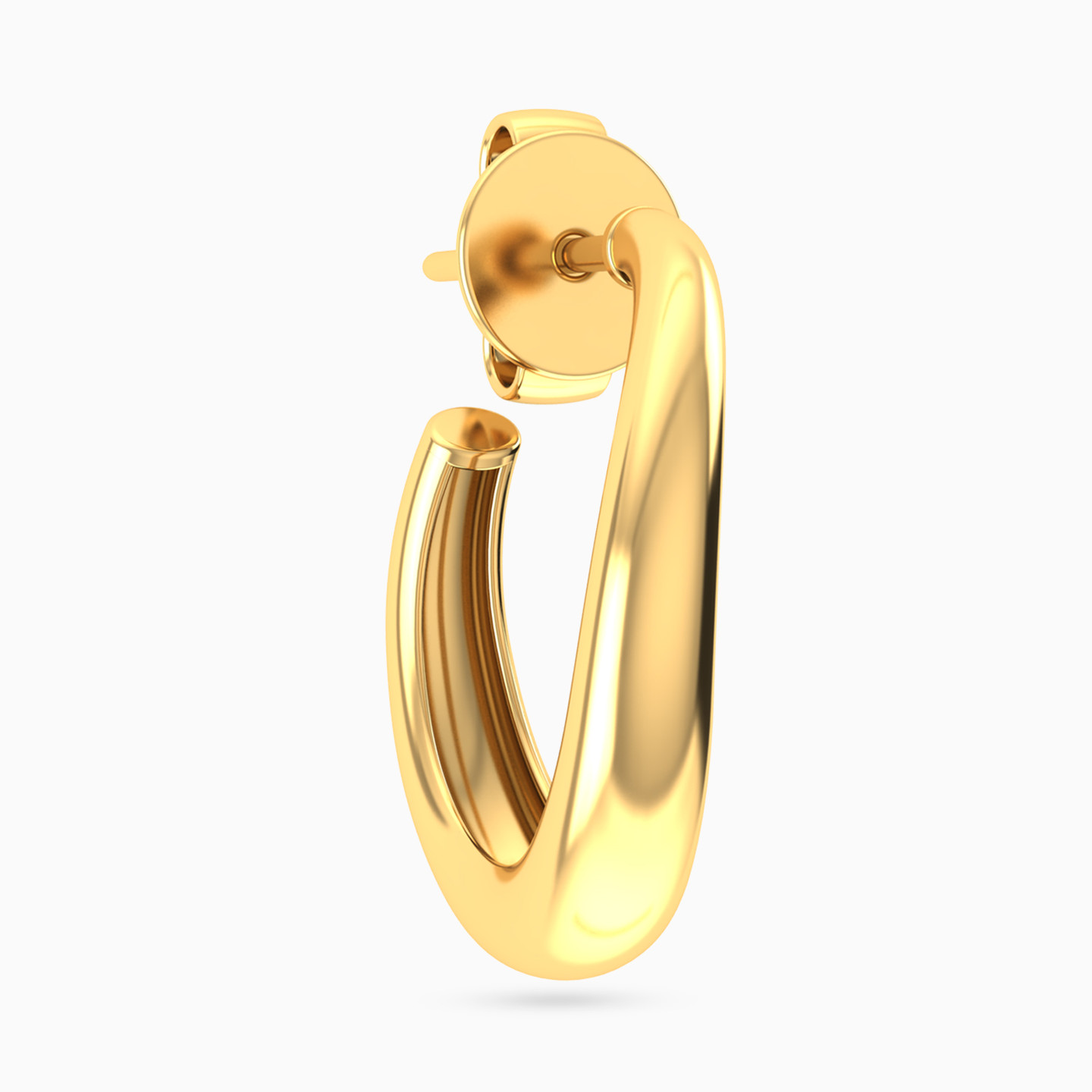 Circle Shaped Hoop Earring in 14K Gold - 1 Piece Circle Shaped Hoop Earring in 14K Gold - 1 Piece