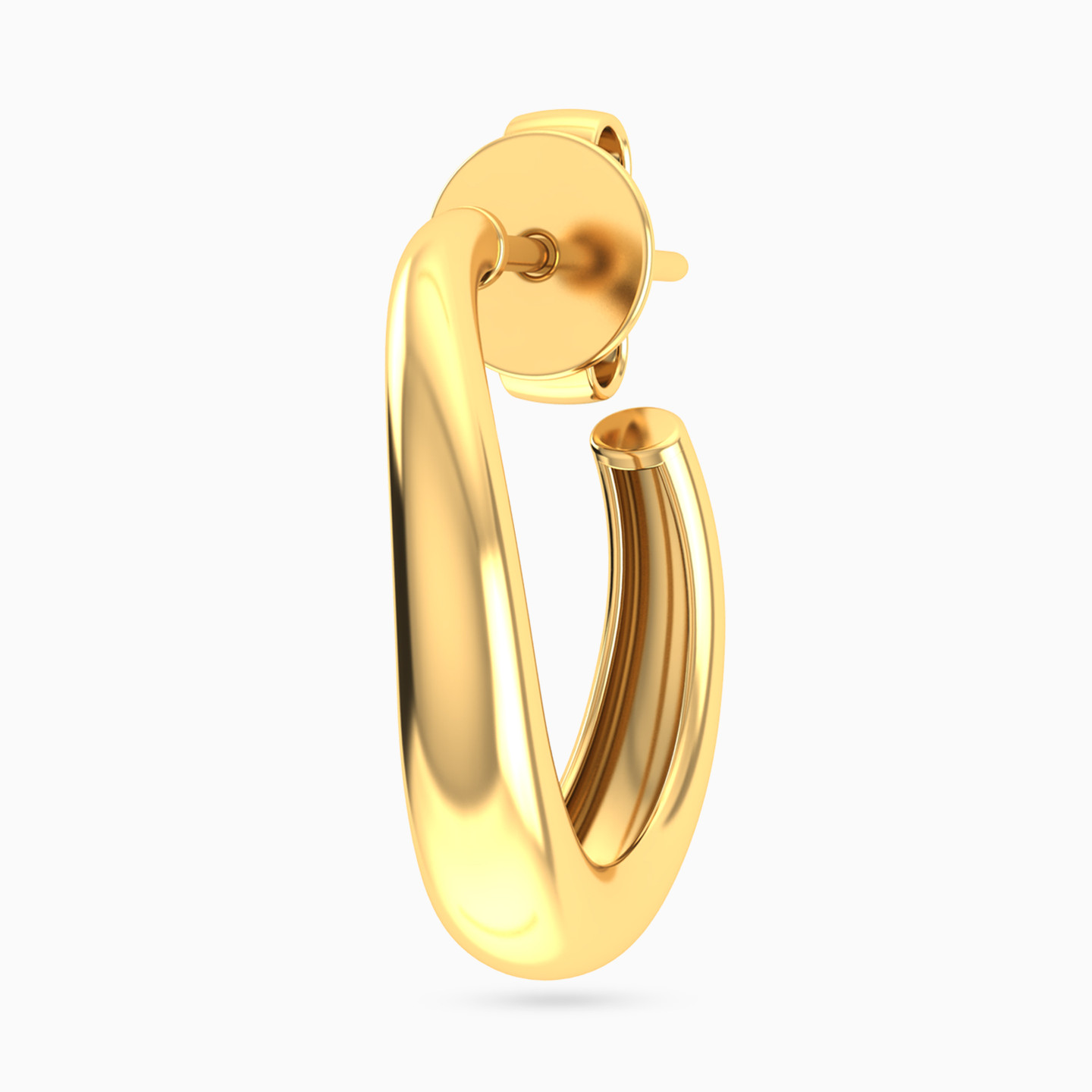 Circle Shaped Hoop Earring in 14K Gold - 1 Piece - 3 Circle Shaped Hoop Earring in 14K Gold - 1 Piece - 3