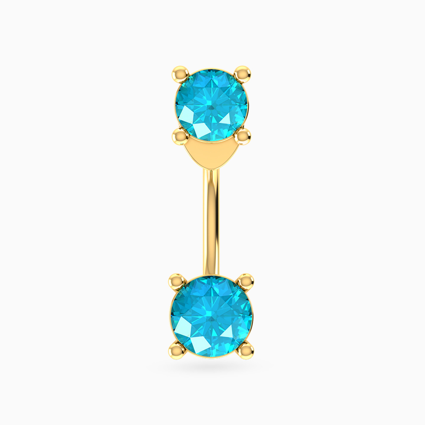 Round Shaped Colored Stones Jacket Stud Earring in 14K Gold - 1 Piece - 4