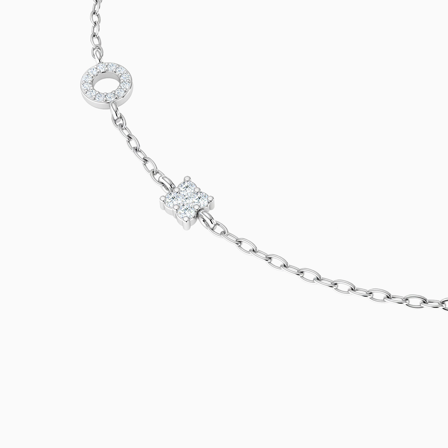 Circle Diamond Chain Bracelet in 18K Gold - 3 Circle Diamond Chain Bracelet in 18K Gold - 3